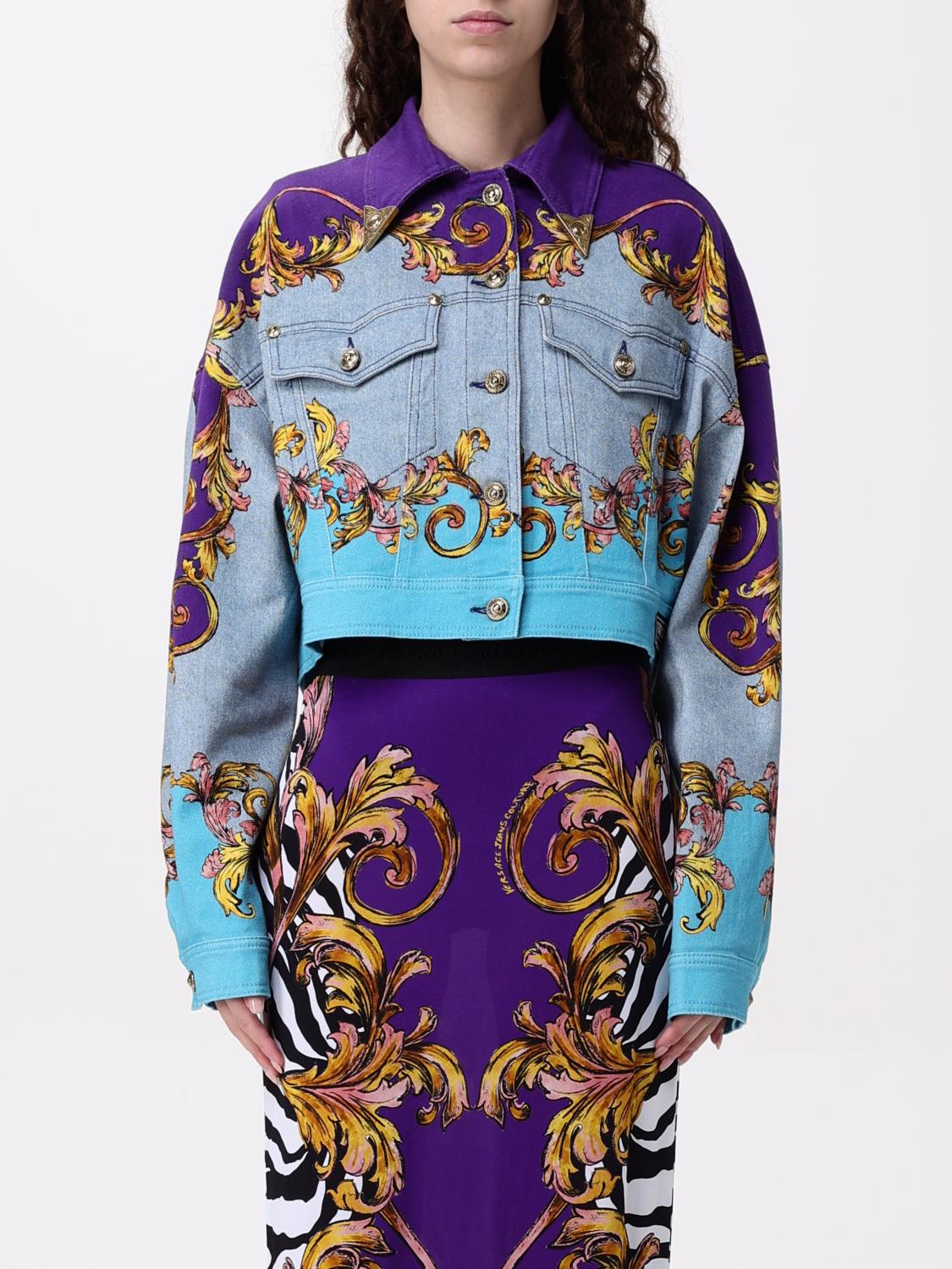 Shop Versace Jeans Couture Jacket Woman Color Multicolor