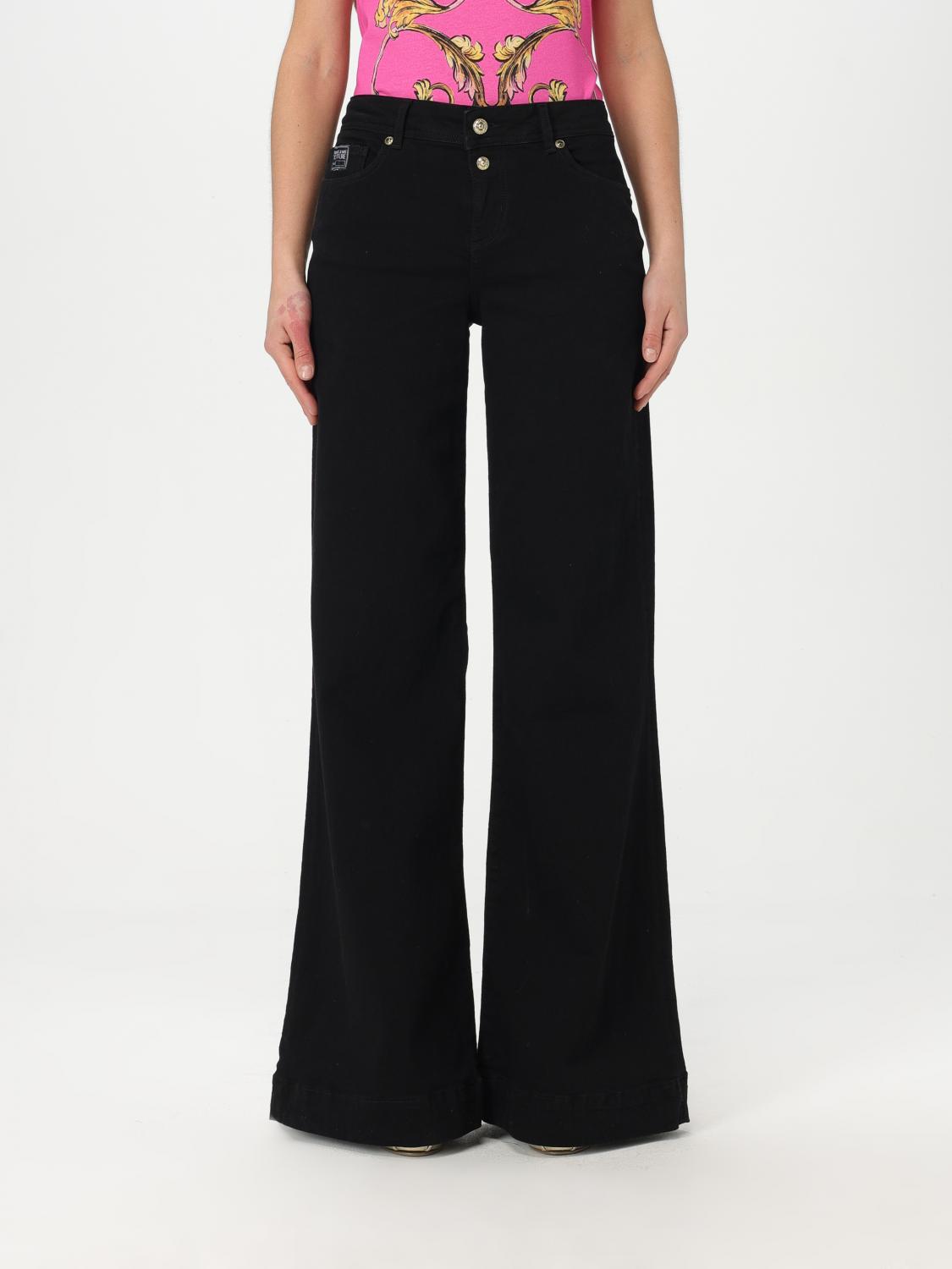 Versace Jeans Couture Pants Woman Color Black In Black