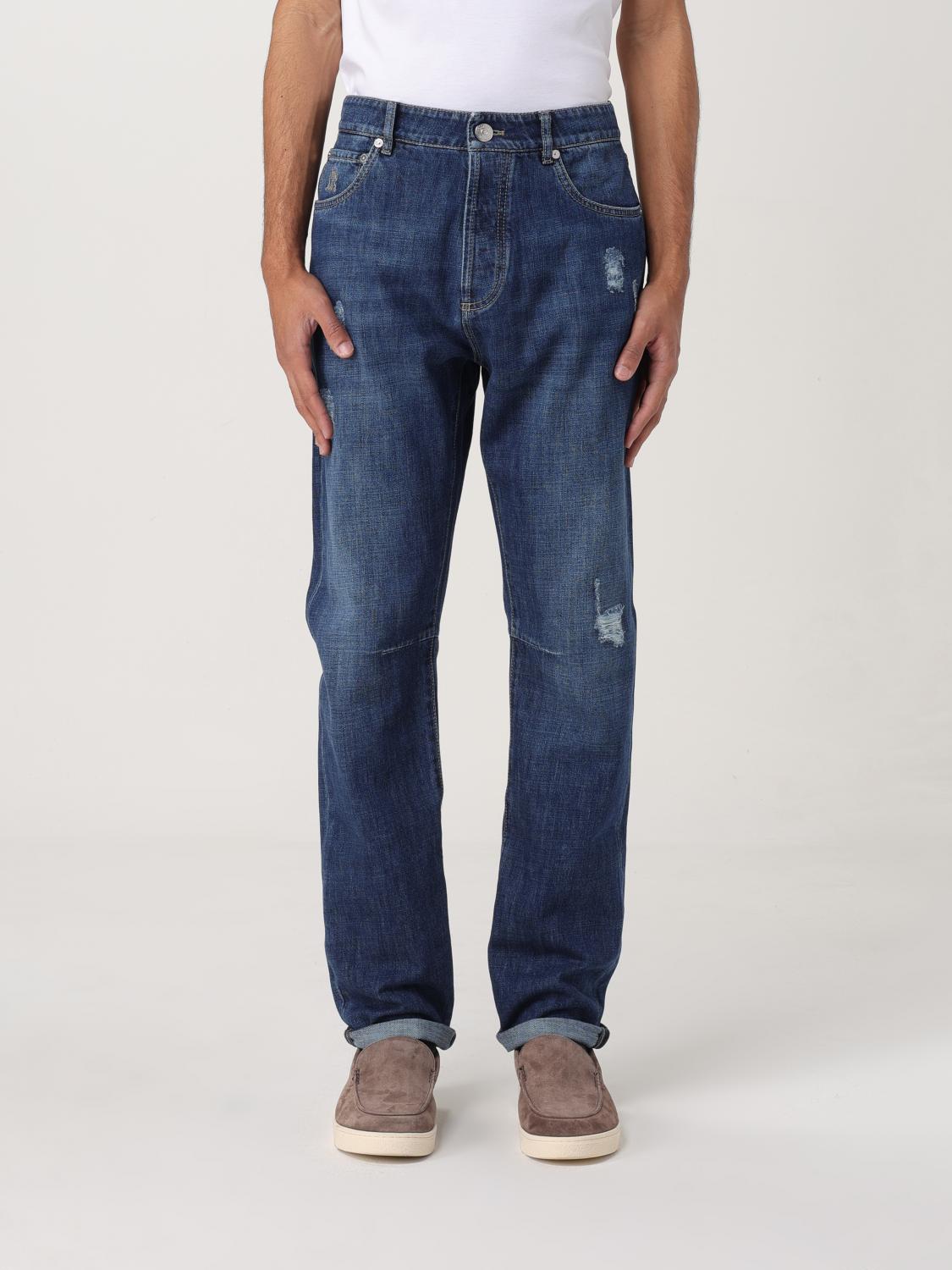 Brunello Cucinelli Pants Men Color Denim In Denim