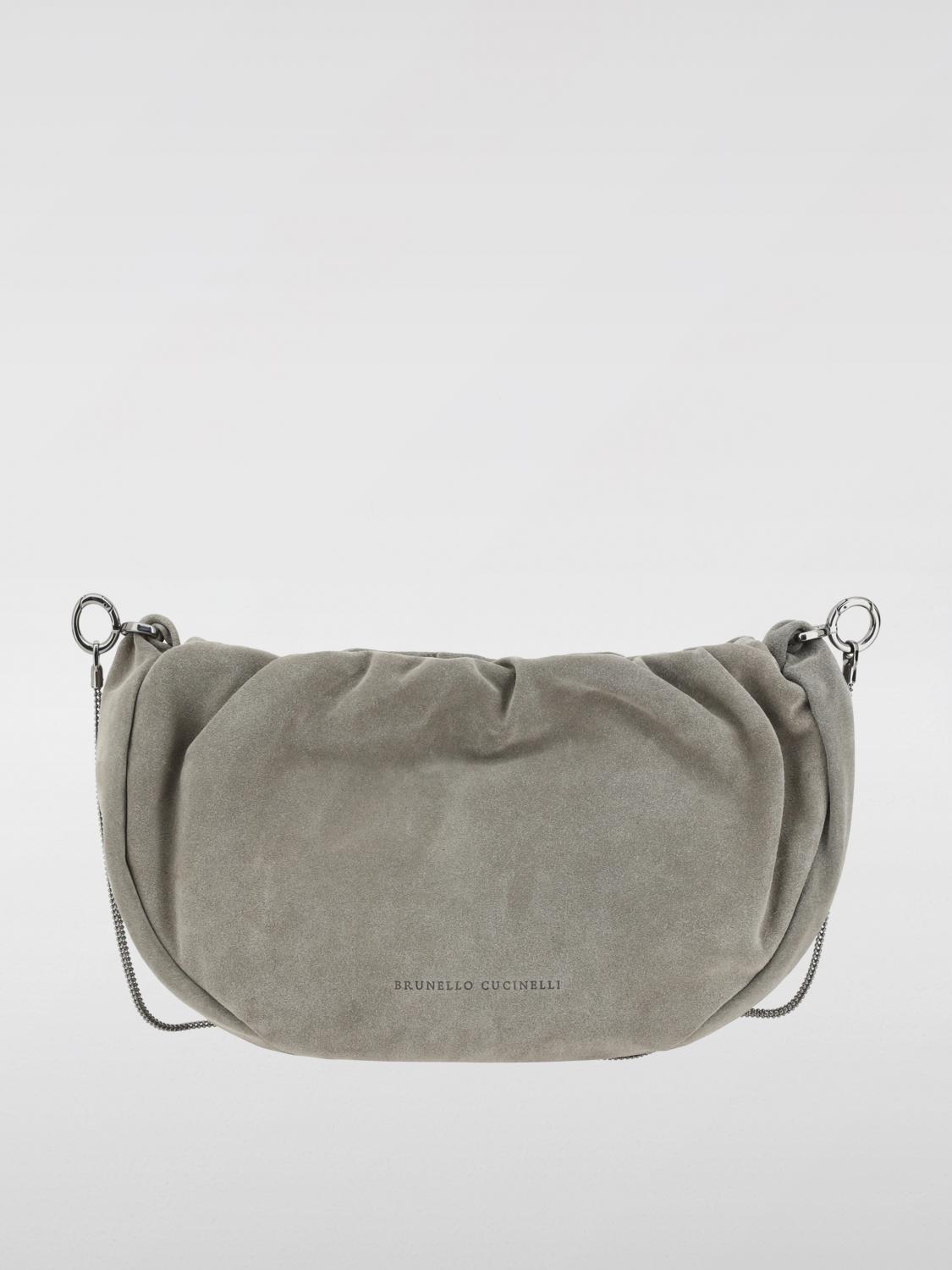 Brunello Cucinelli Suede Shoulder Bag In Green