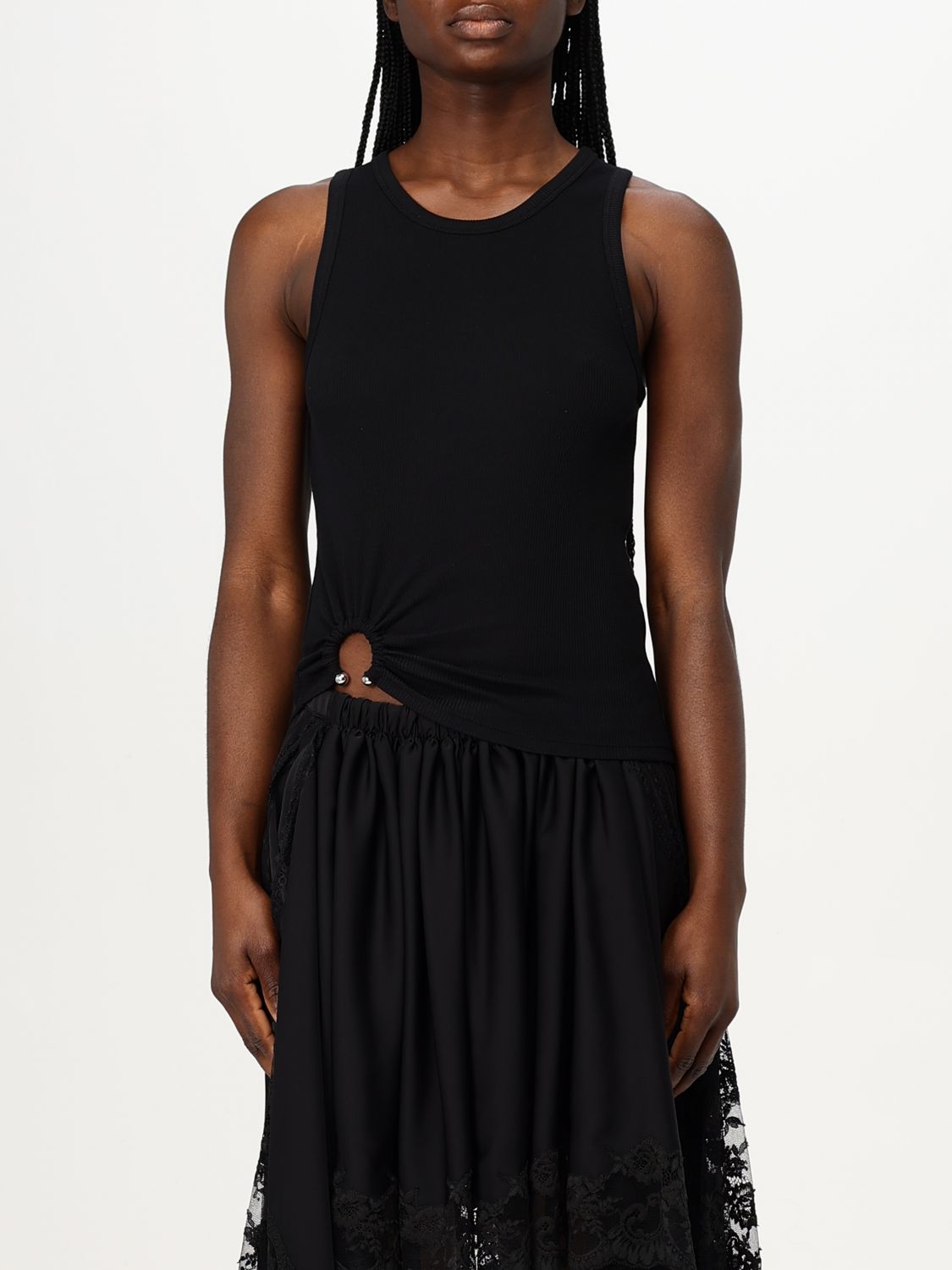 Shop Rabanne Top Woman Color Black