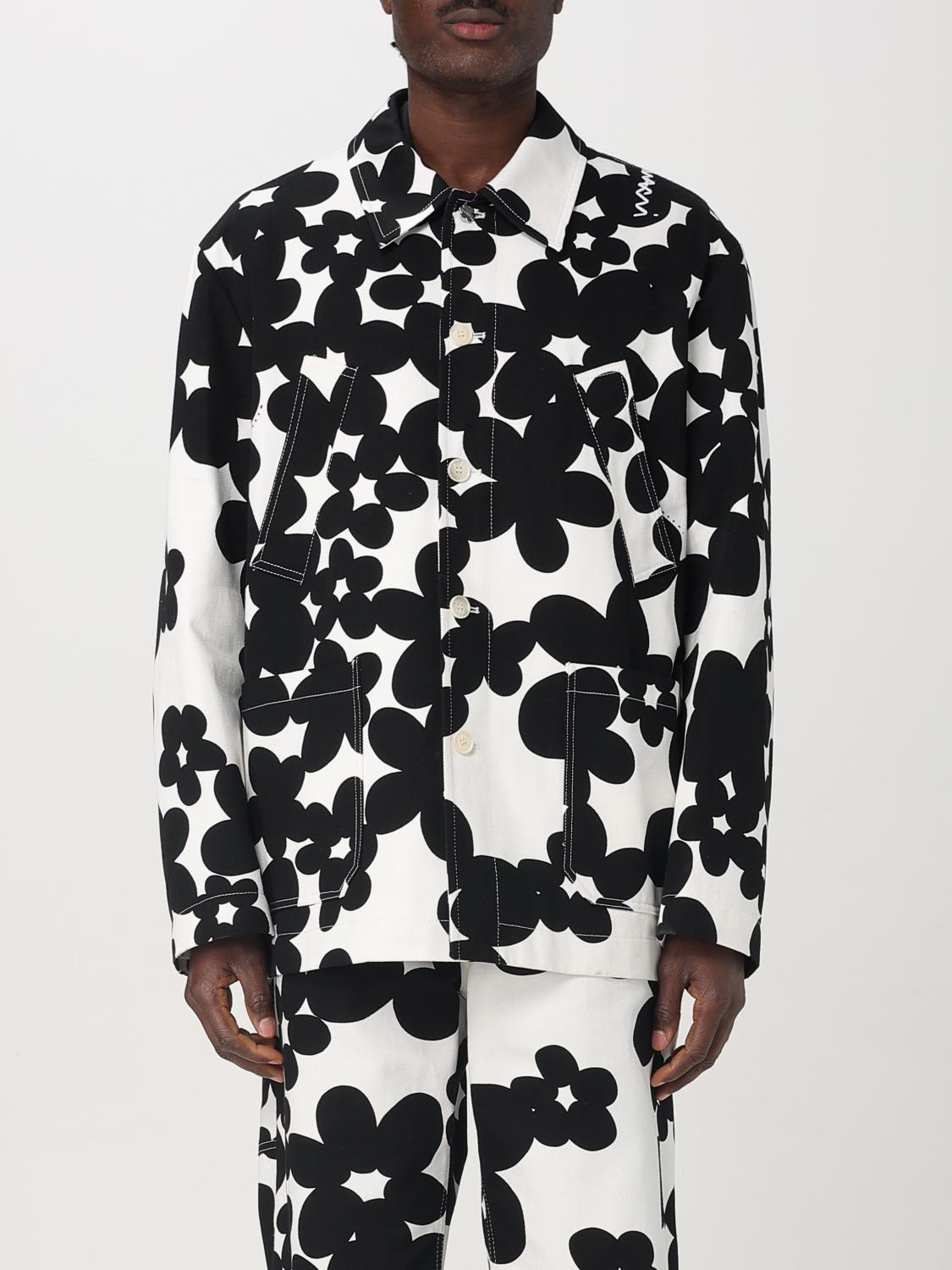 Marni 'floral Bloom' Jacket With Front Pockets In White