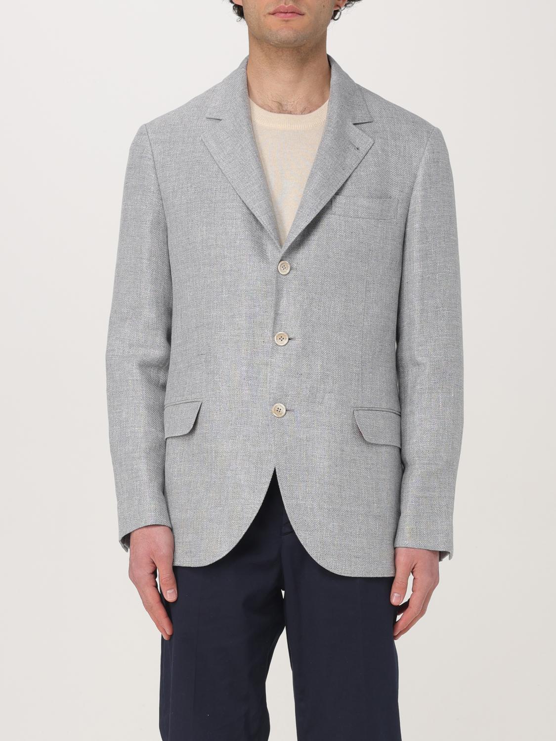 Brunello Cucinelli Jacket Men Color Grey In Grey