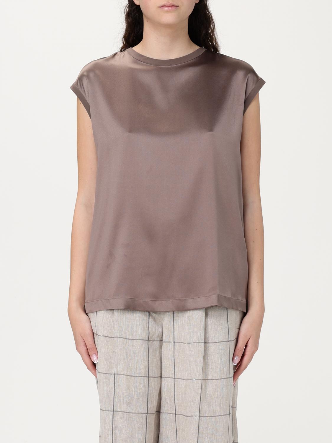 Brunello Cucinelli Lightweight Cashmere And Silk Sweater With Lurex Inserts In Brown