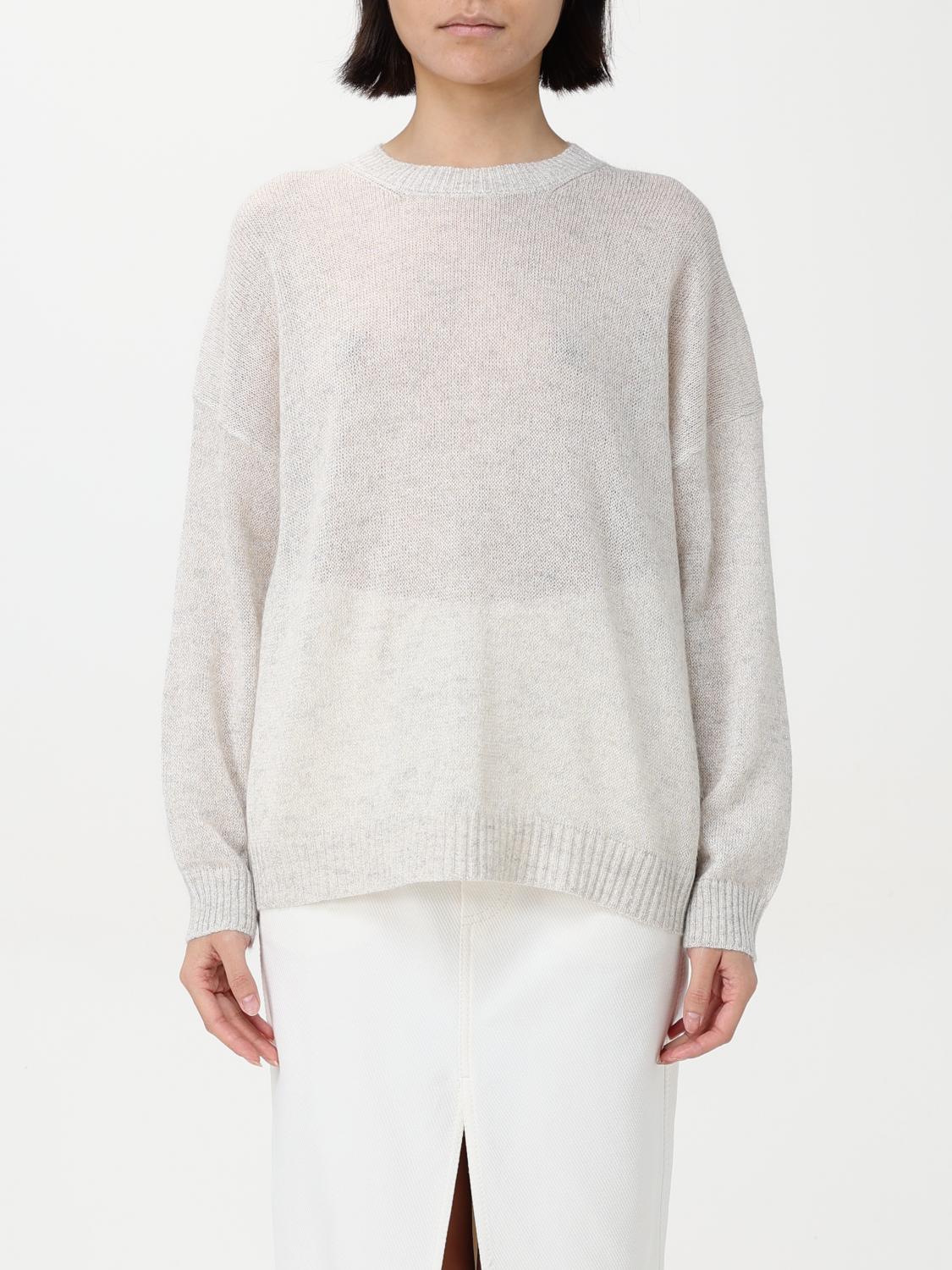 Brunello Cucinelli Paper Yarn And Mohair Sweaater In Beige