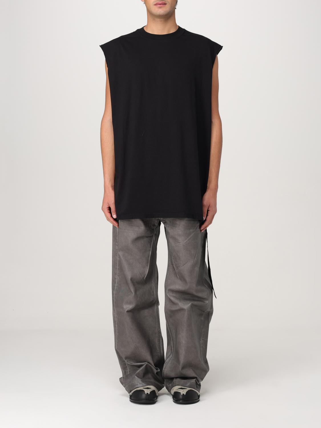 Rick Owens Drkshdw Drkshdw By Rick Owens Oversized Black T-shirt With Structured Shoulders In Black