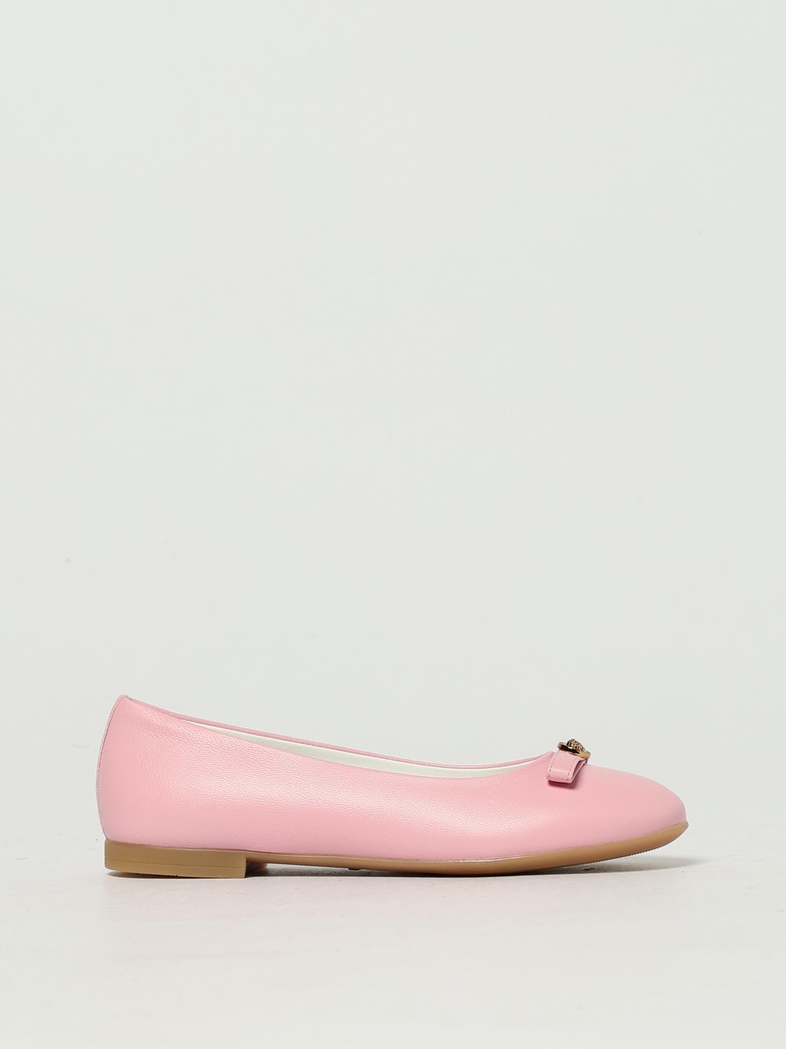 Versace Ballerine Gianni Ribbon  In Pelle Di Agnello