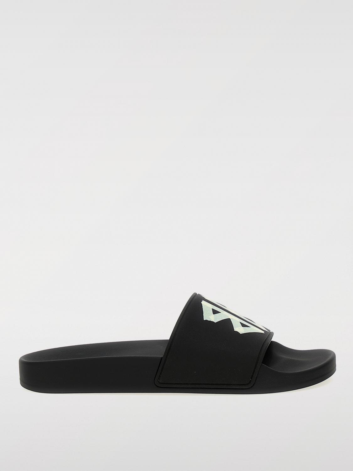 Balenciaga Slide Sandals With Open Toe And Flat Sole In Black
