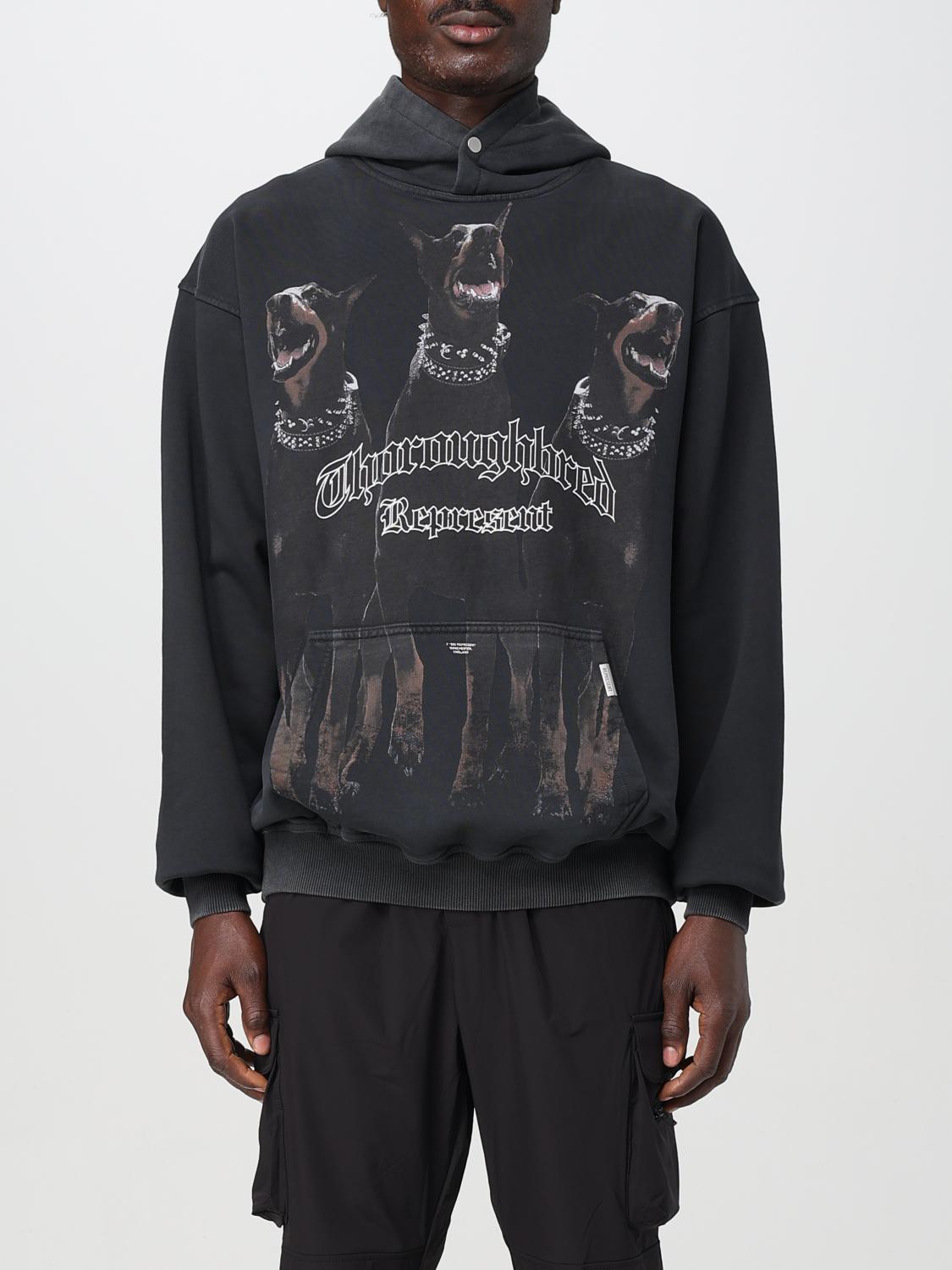 Represent Printed Cotton Sweatshirt In Black