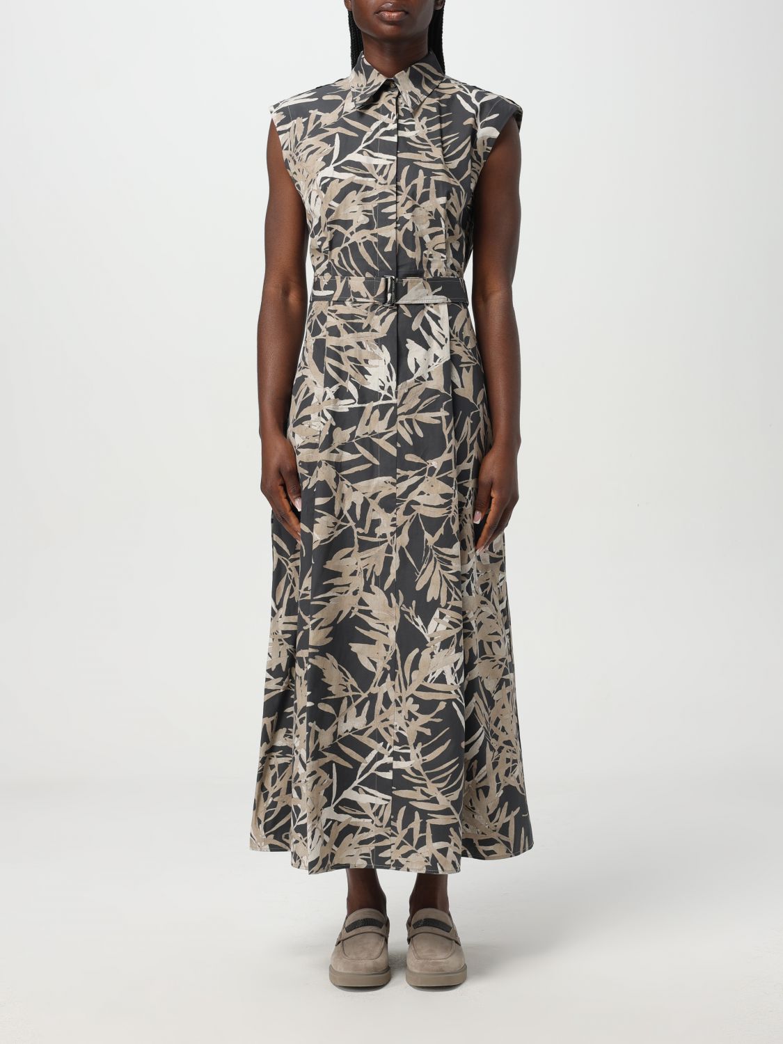 Brunello Cucinelli Multicolor Maxi Dress In Multi