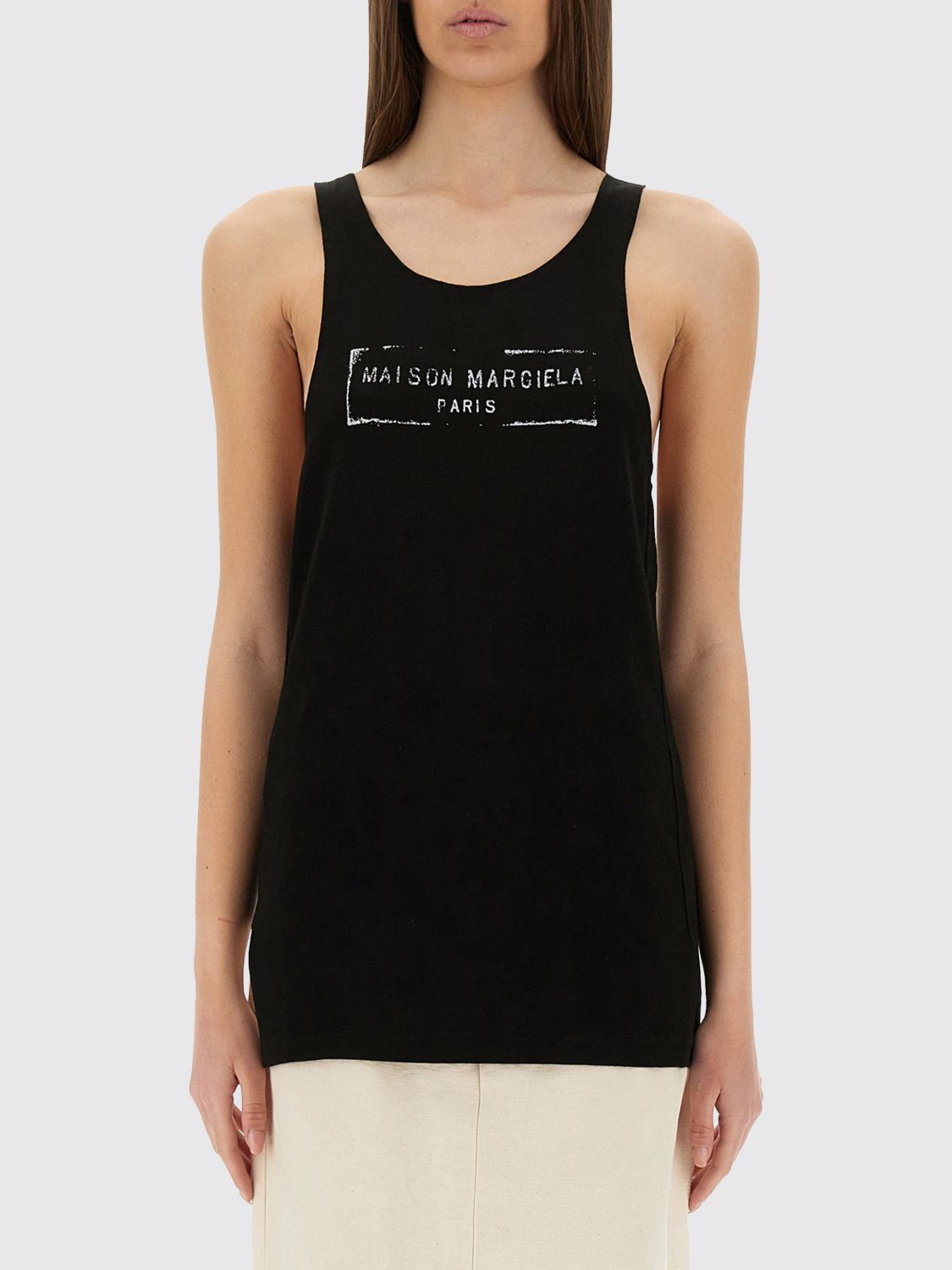 Maison Margiela Top Woman Color White In Black
