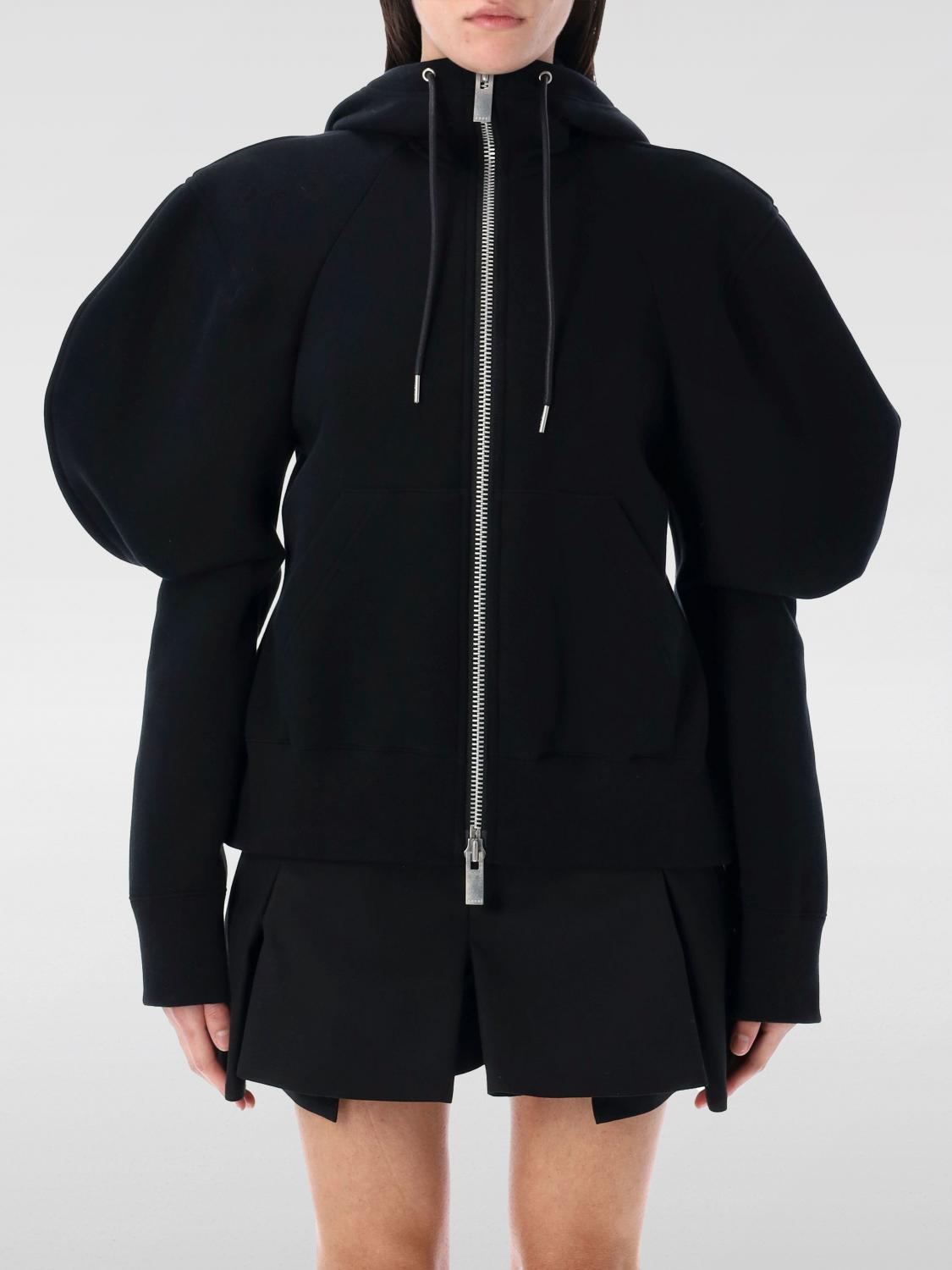 Shop Sacai Sweatshirt Woman Color Black In Schwarz