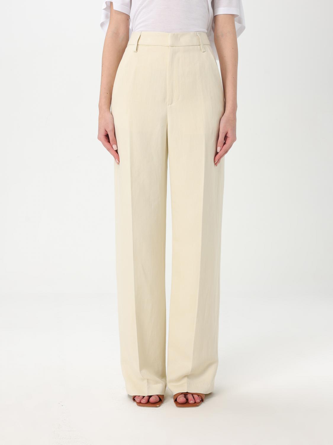 Dondup Pants Woman Color Yellow Cream In Yellow Cream