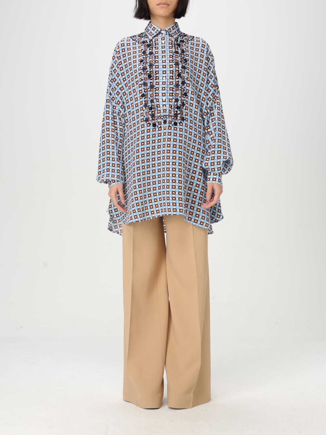 Ermanno Scervino Shirt Woman Color Gnawed Blue In Gnawed Blue