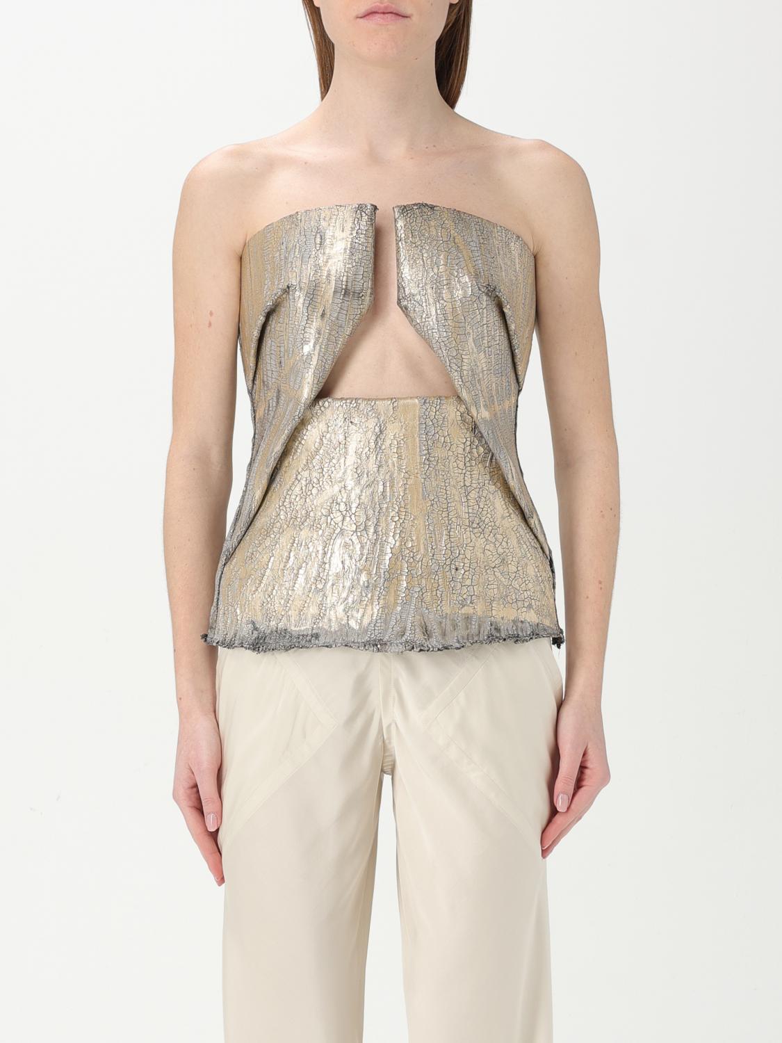 Rick Owens Oberteil Mit Krappendetail In Gold