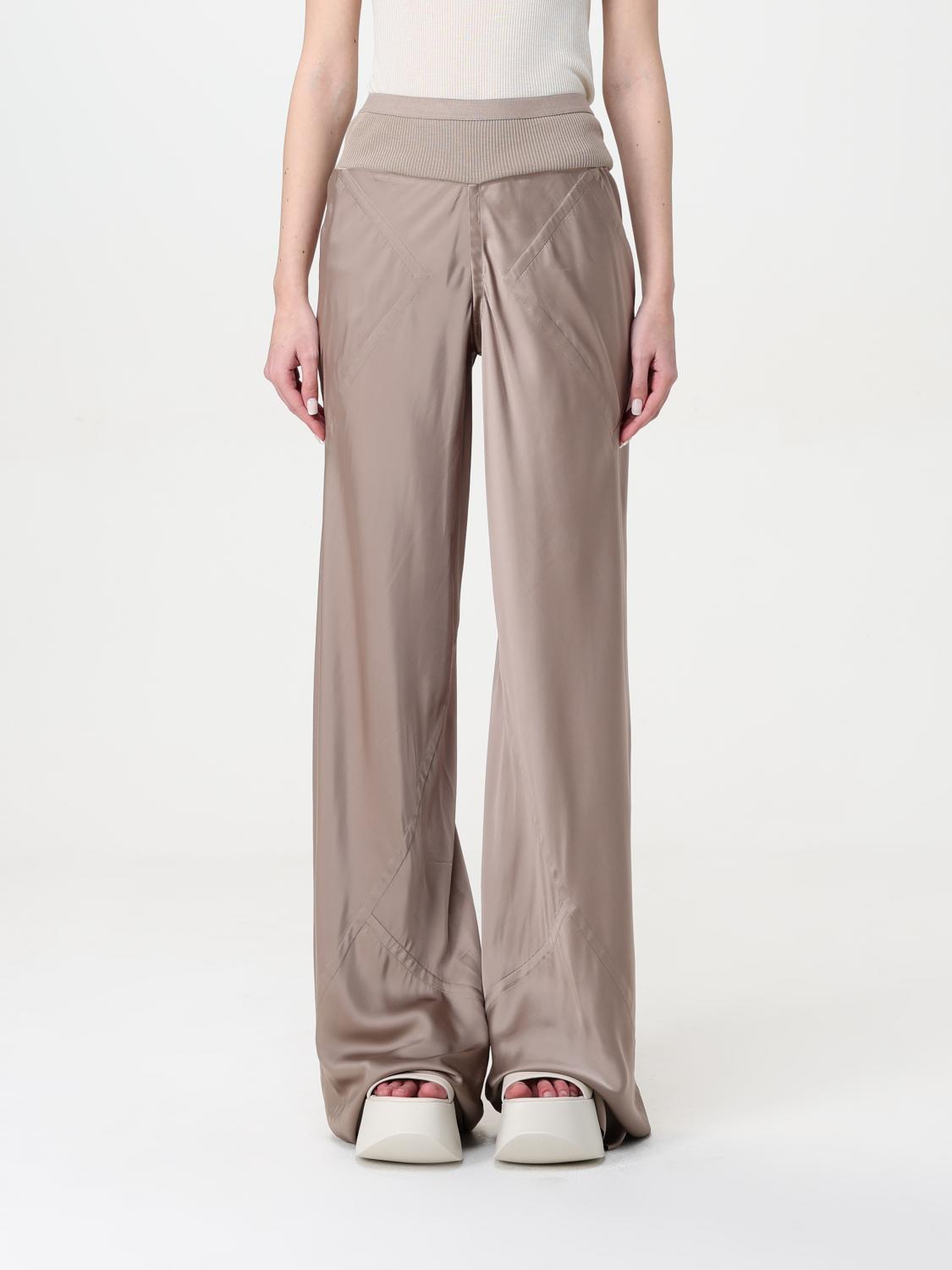 Rick Owens Womens Dust High-rise Wide-leg Woven Trousers In Beige