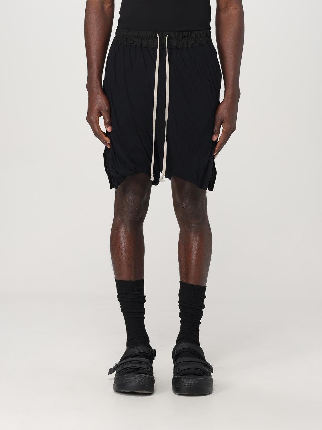 Rick Owens Bermuda Shorts With Back Pockets And Elastic Waistband In Black