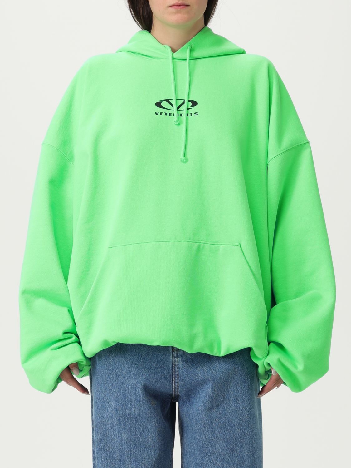 Vetements Oval Logo Hoodie With Drawstring Hood In Pattern
