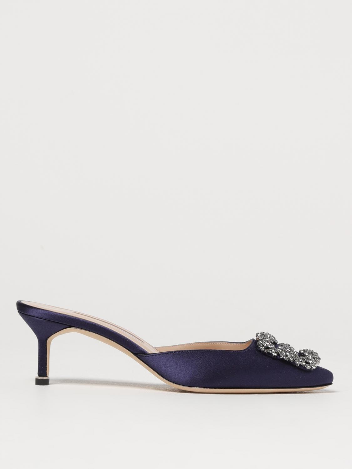 Manolo Blahnik Pointed High Heel Sandals In Blue