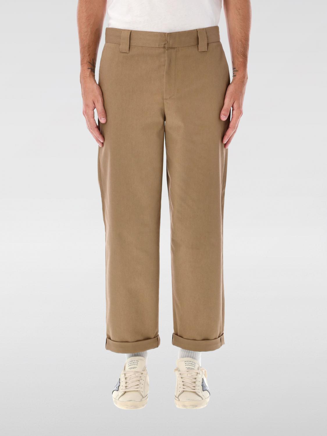 Golden Goose Khaki Beige Cotton Blend Trousers In Kaki