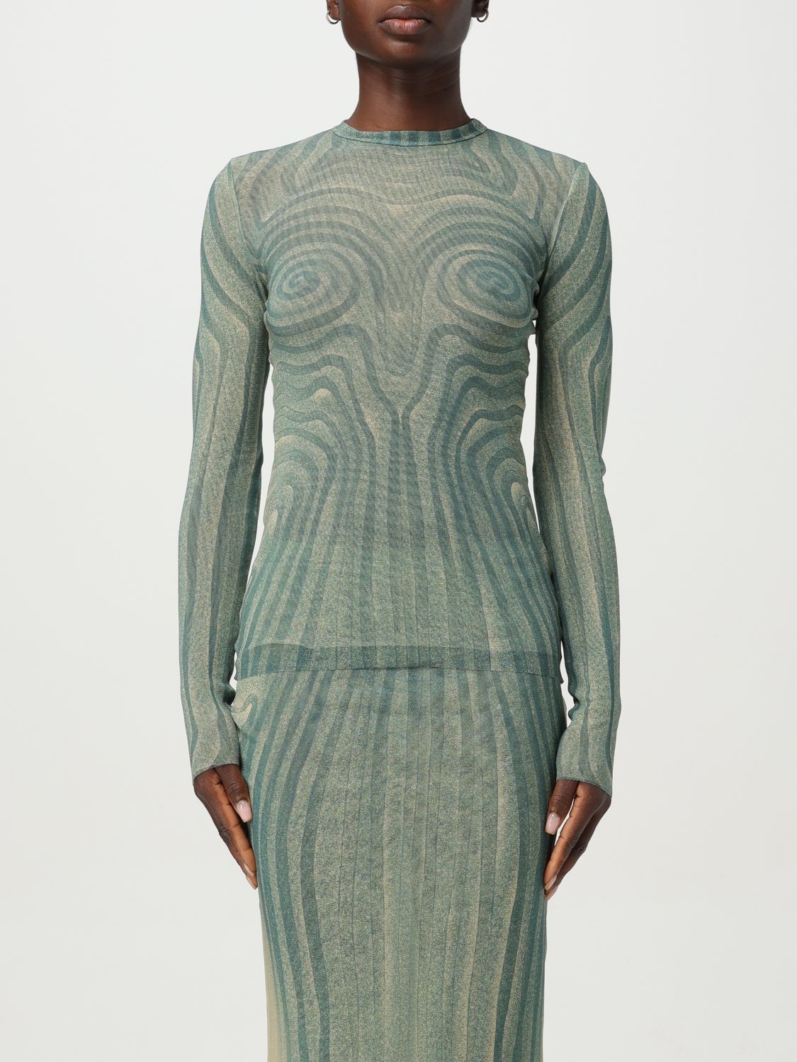 Shop Jean Paul Gaultier Top Woman Color Green