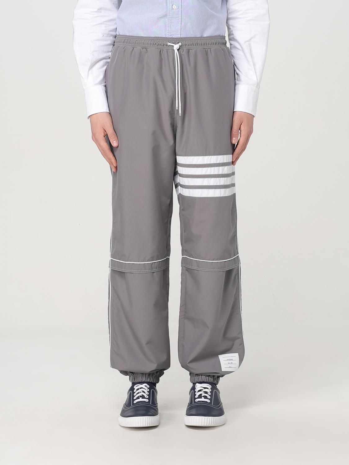 Thom Browne Mid Rise Ripstop Track Pants In Grey