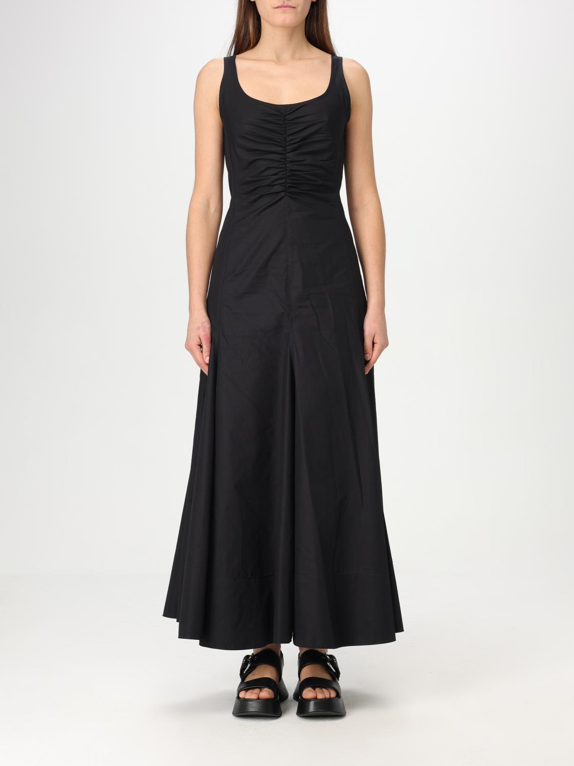 Sportmax Scoop Neck Sleeveless Dress With Flared Hem In Black