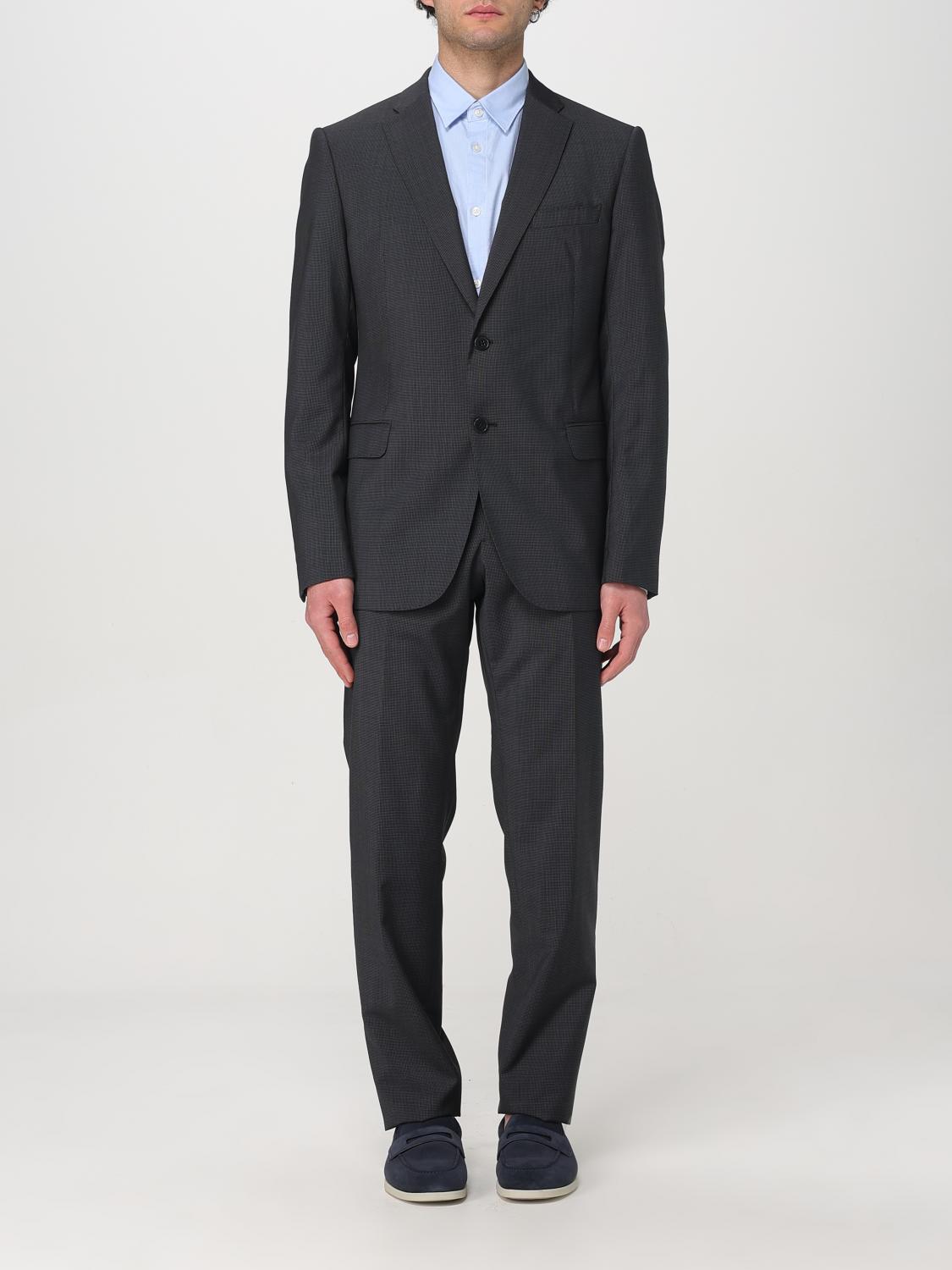 Emporio Armani Suit Men Color Grey In Grey