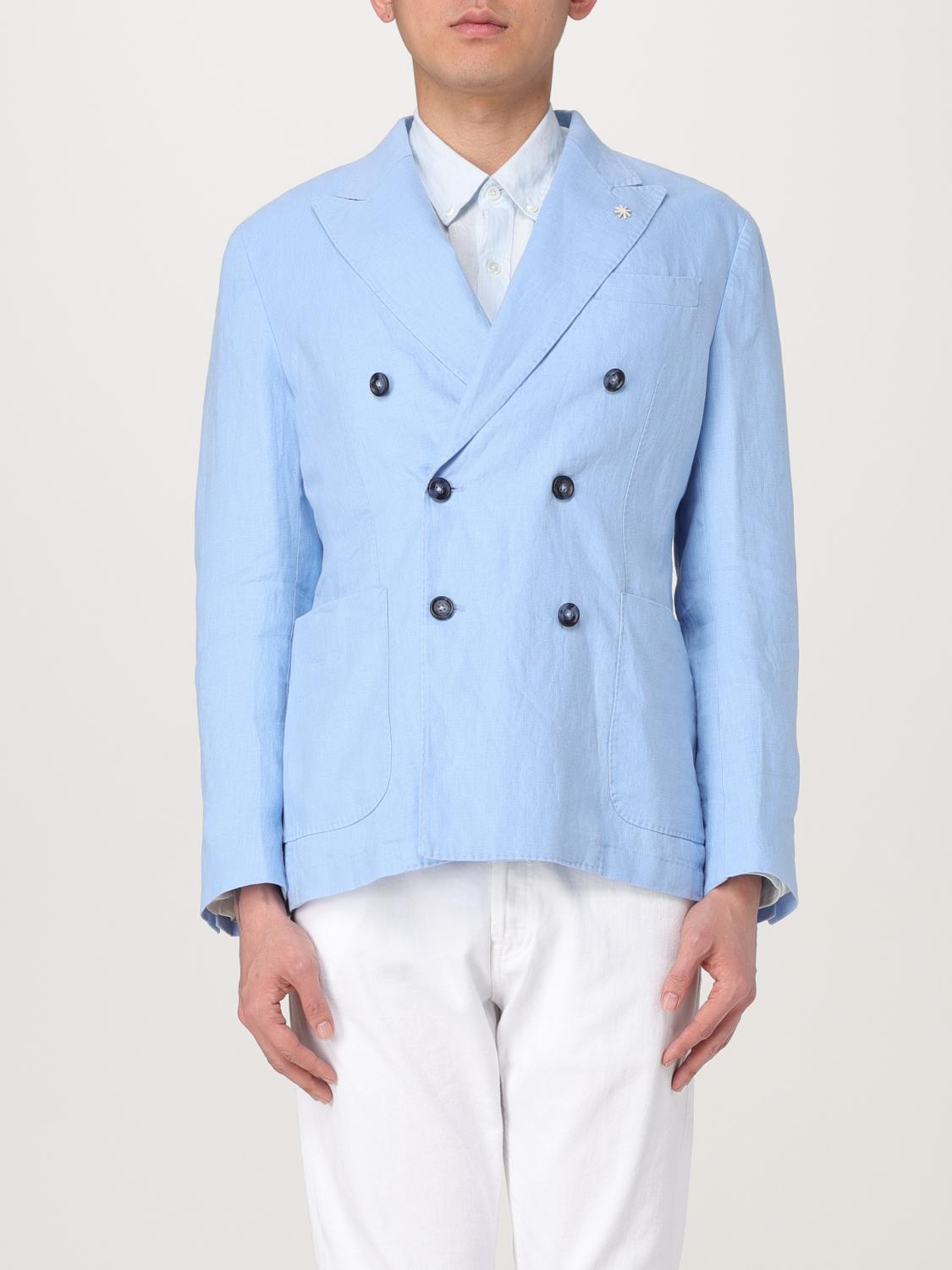 Manuel Ritz Blazer  Men Color Gnawed Blue In Gnawed Blue
