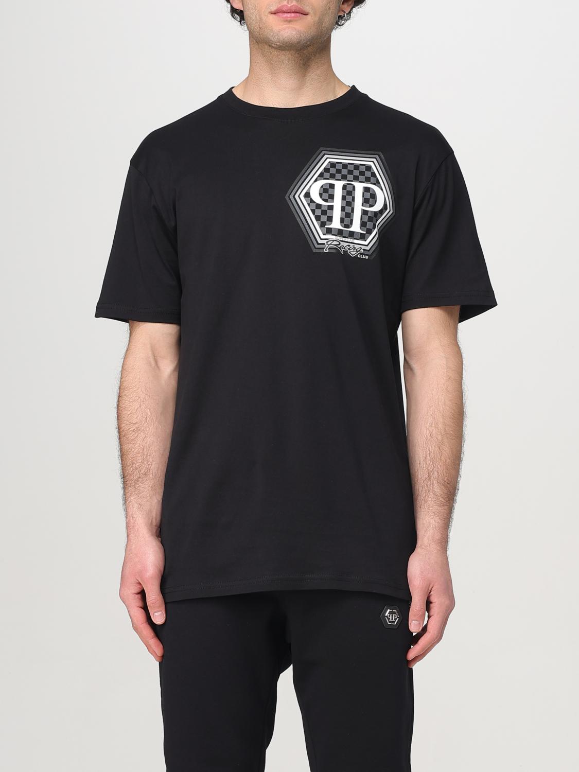 Philipp Plein `hexagon` Short Sleeve Round-neck T-shirt In Black