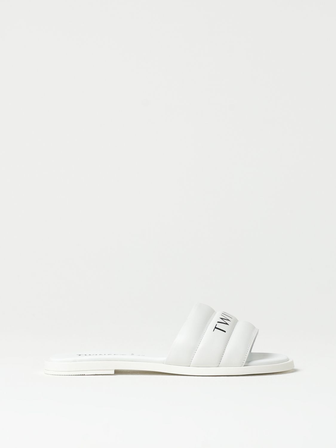 Twinset Leather Sandals In White