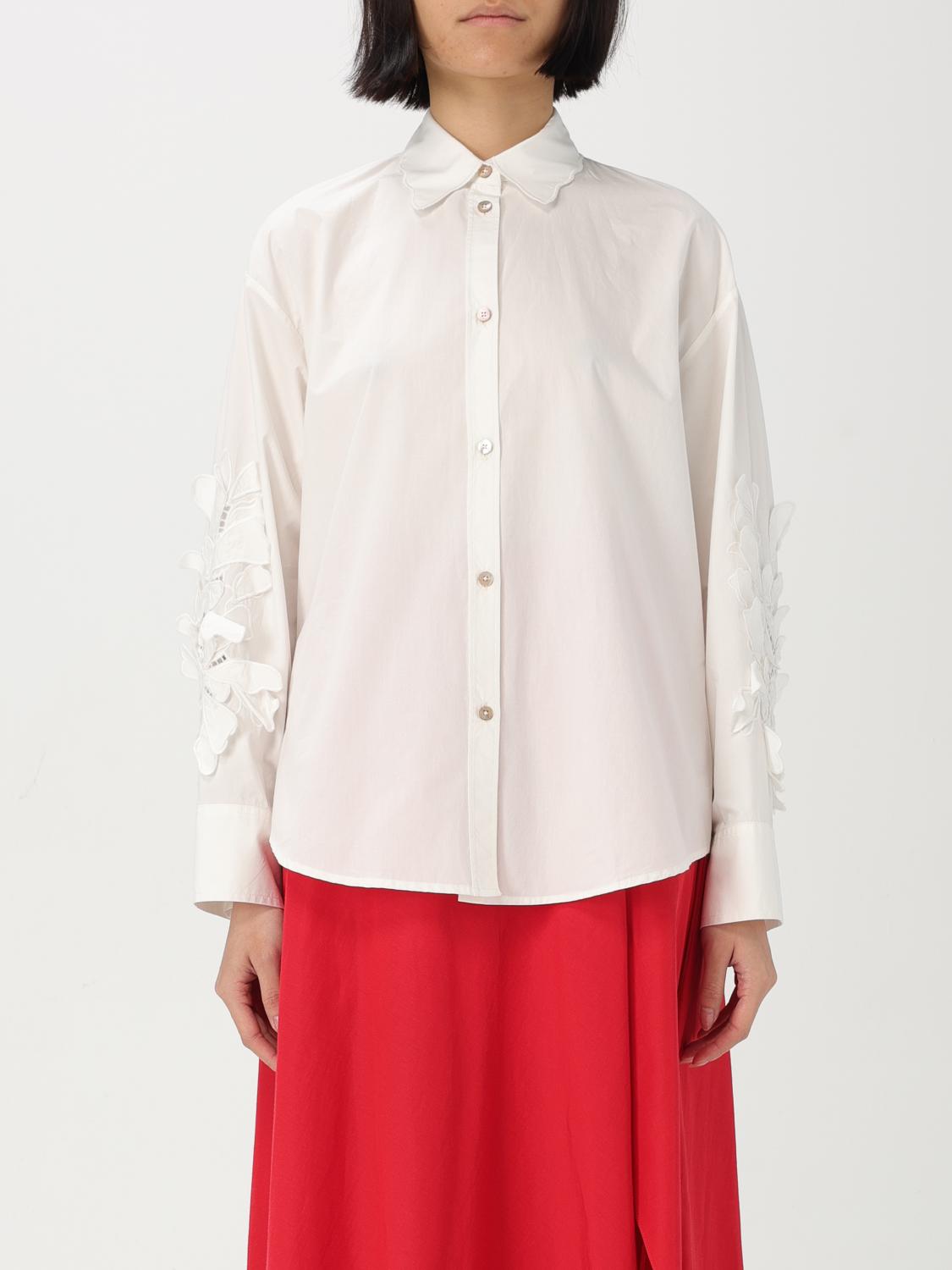 Forte Forte En Fleur Embroidered Poplin Shirt In White