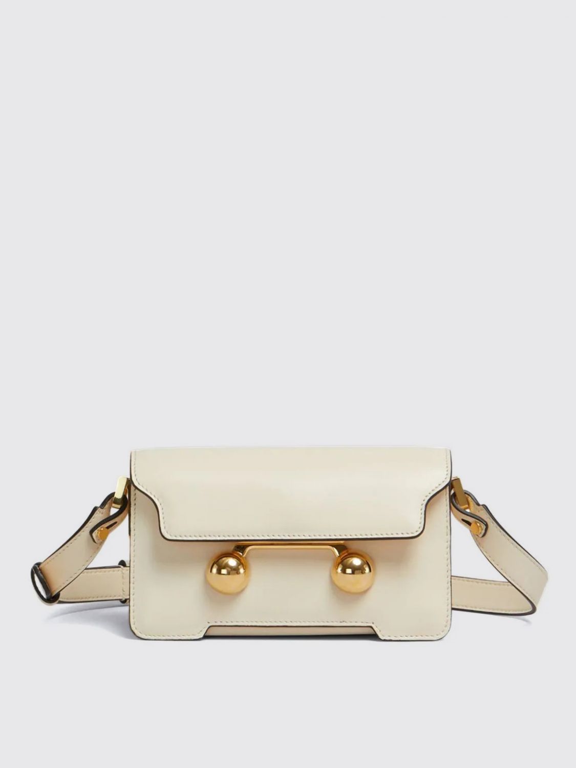 Marni Cream Leather Trunkaroo Mini Shoulder Bag In White