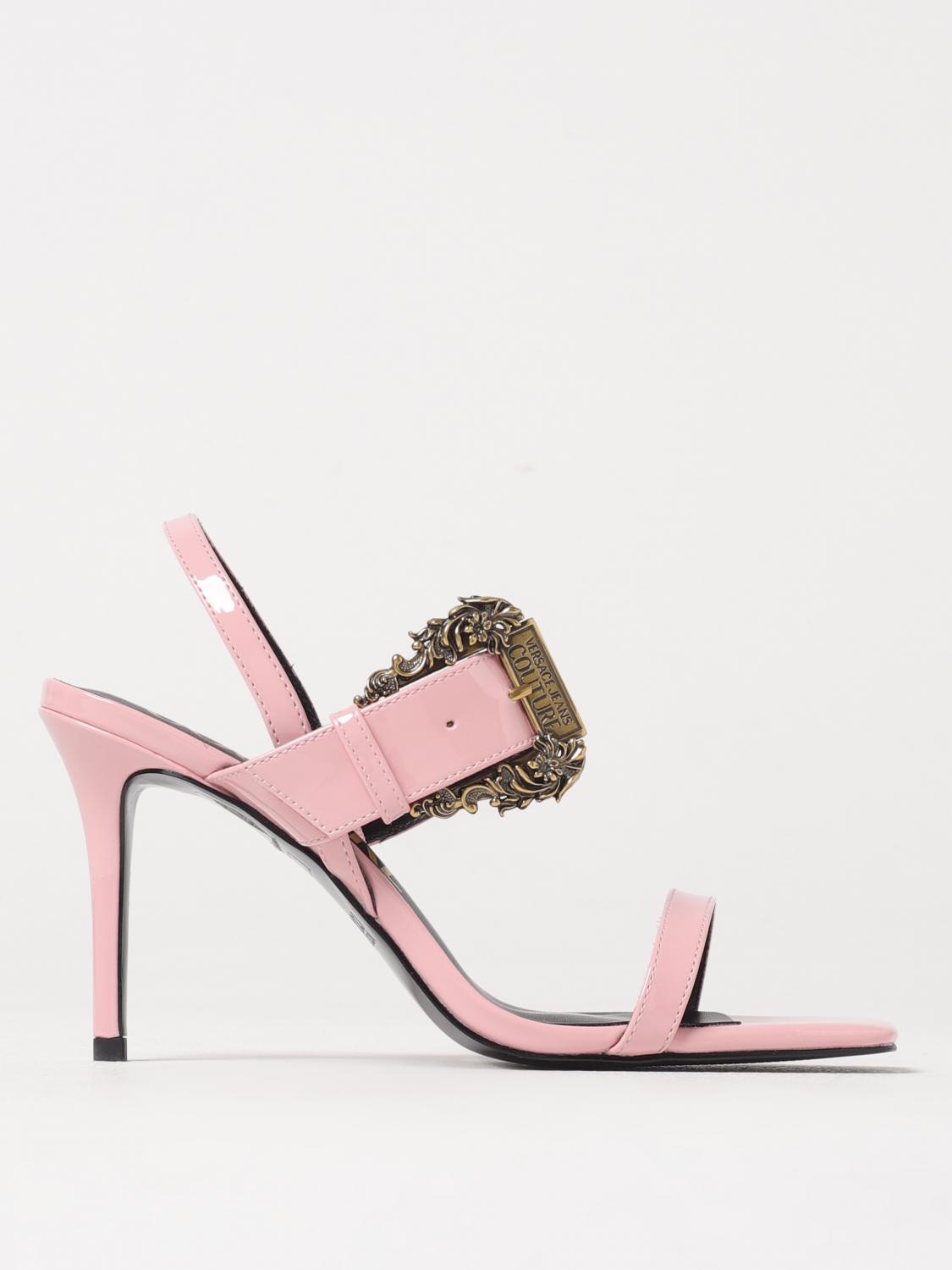 Shop Versace Jeans Couture Heeled Sandals Woman Color Pink