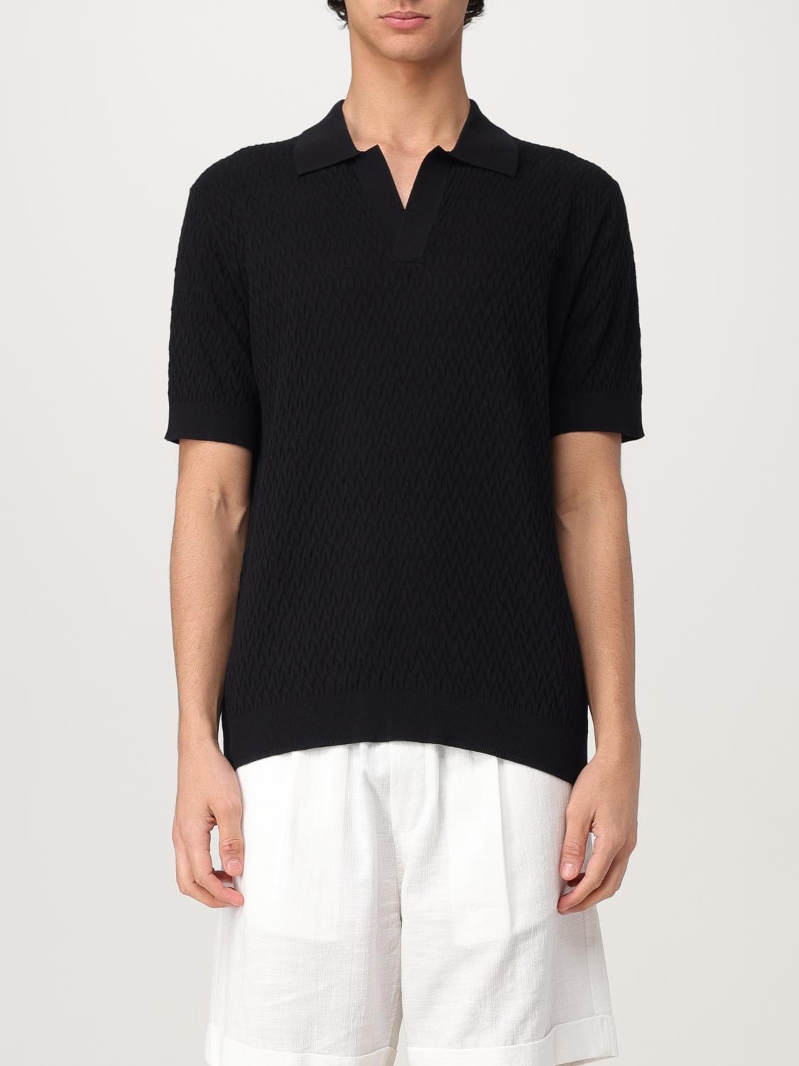 Shop Paolo Pecora Polo Shirt Men Color Black