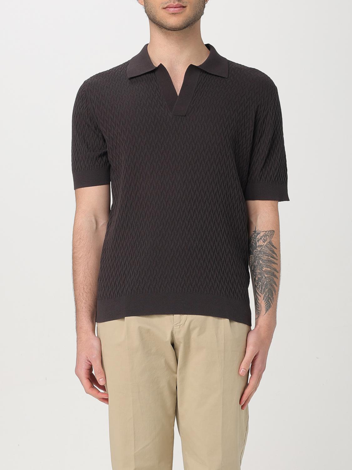 Shop Paolo Pecora Polo Shirt Men Color Brown
