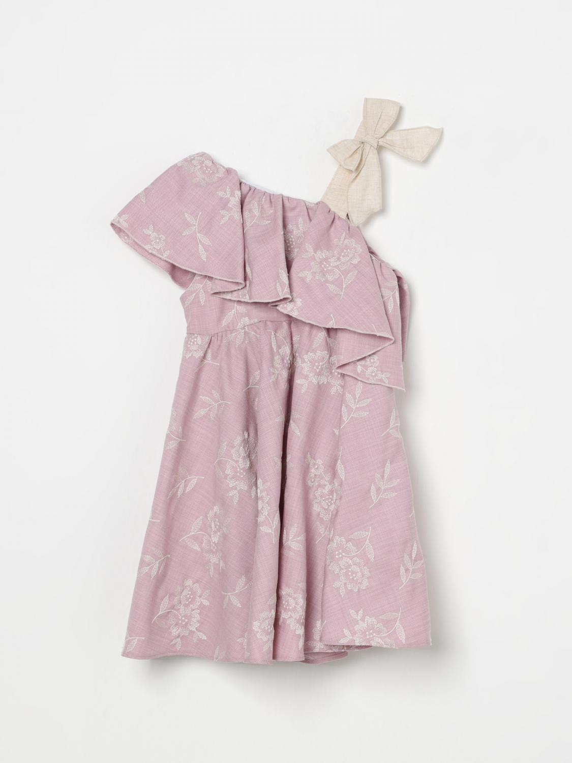 Shop La Stupenderia Dress Kids Color Lilac