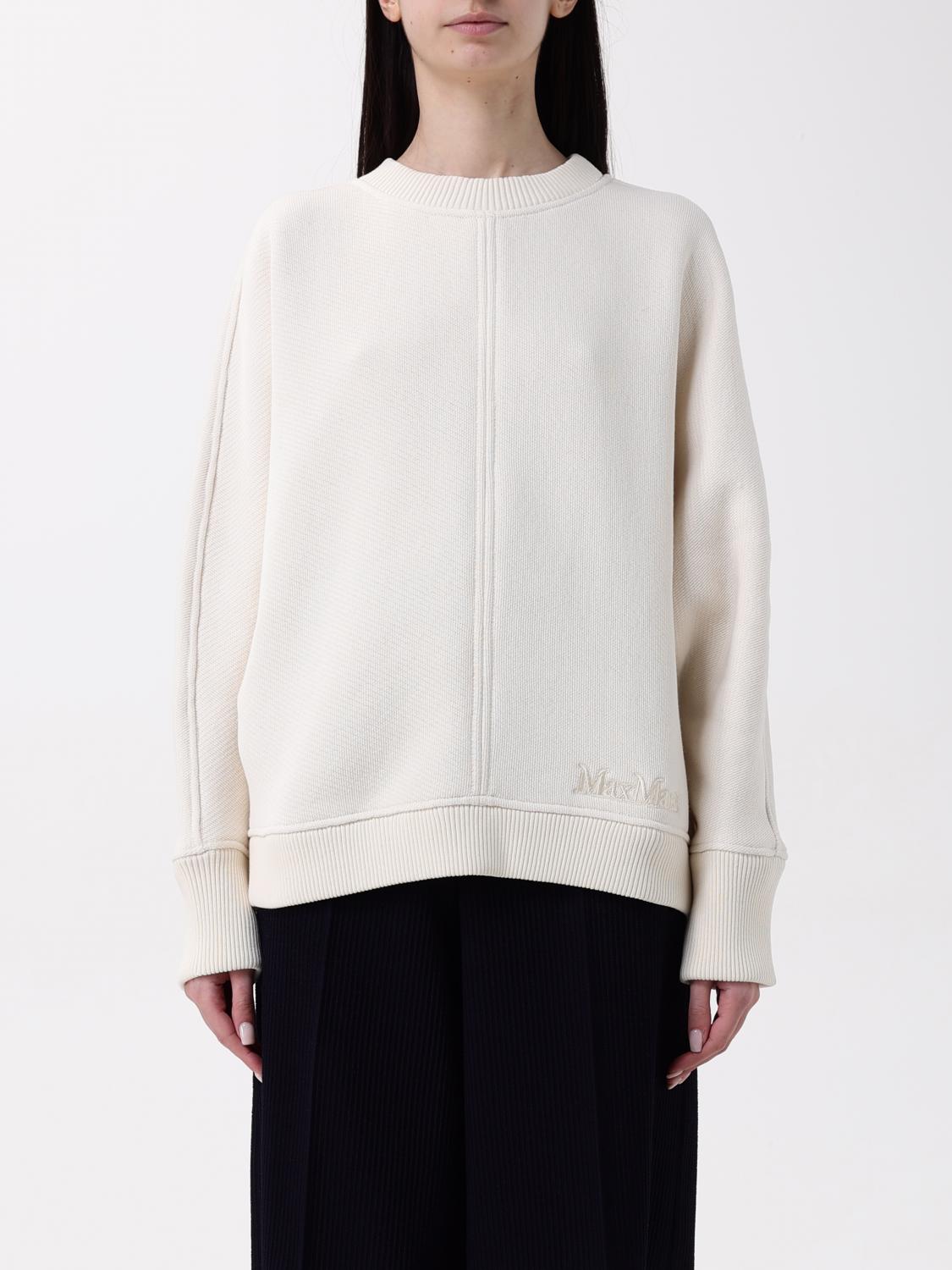 Max Mara Logo Embroidered Crewneck Jumper In Weiss