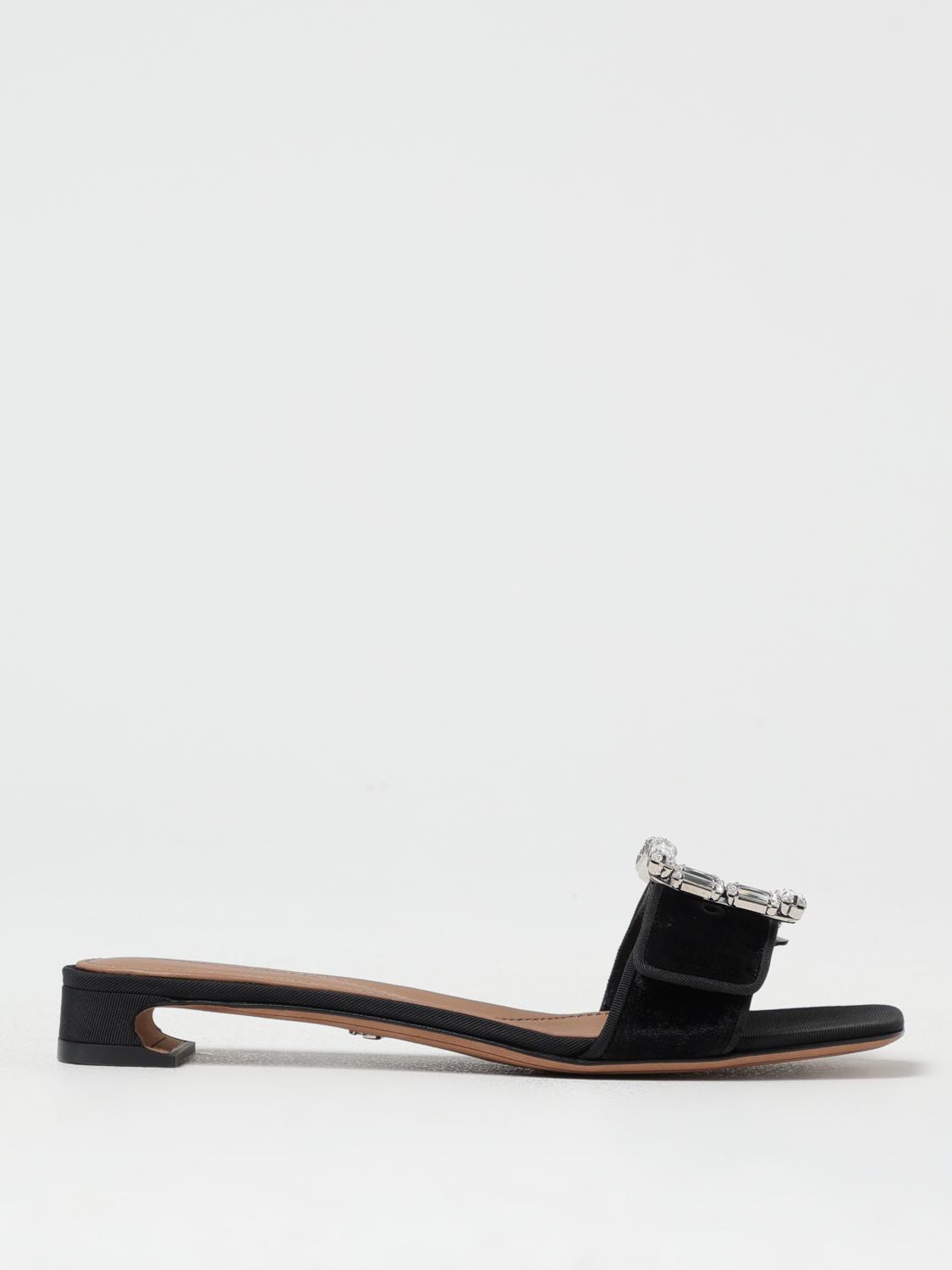 Dolce & Gabbana Buckled Velvet Sandals In Black