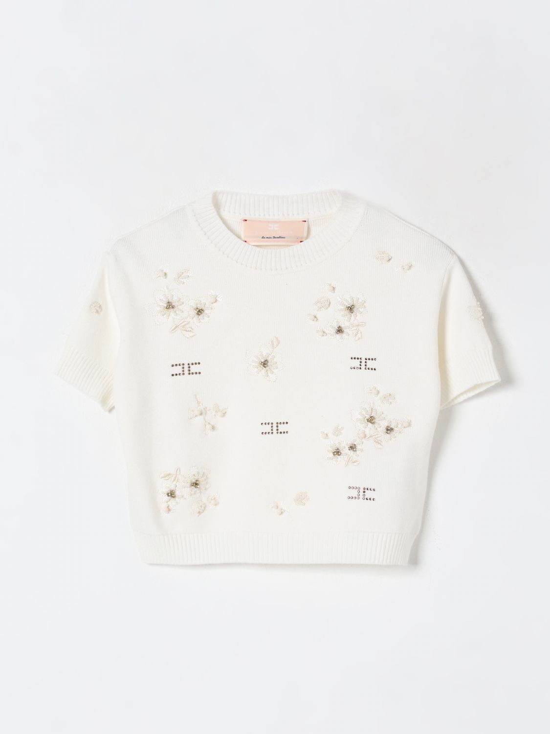 Shop Elisabetta Franchi La Mia Bambina Sweater Kids Color Yellow Cream