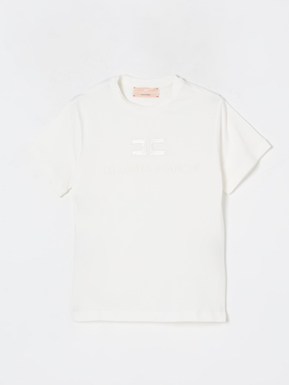 Shop Elisabetta Franchi La Mia Bambina T-shirt Kids Color Yellow Cream