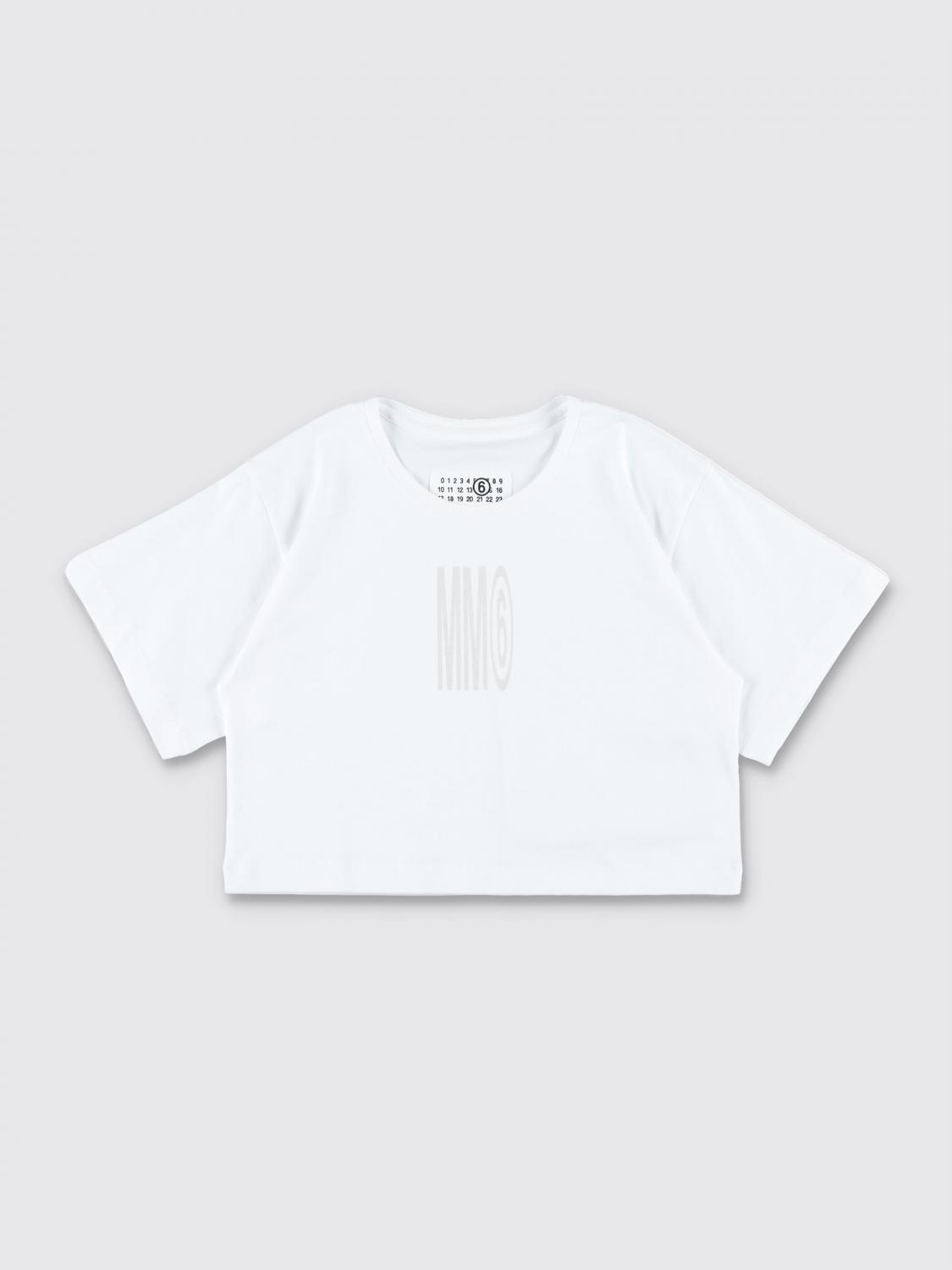 MM6 MAISON MARGIELA T-Shirt Kids color White　MM6 MAISON MARGIELA Tシャツ キッズカラー ホワイト MM6