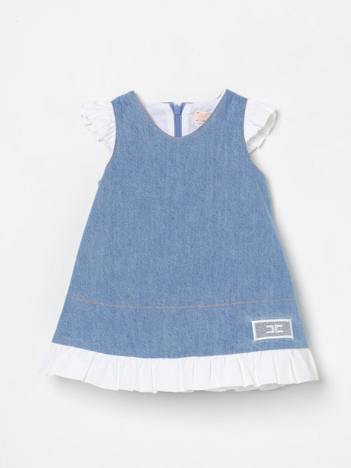 Shop Elisabetta Franchi La Mia Bambina Romper Kids Color Denim