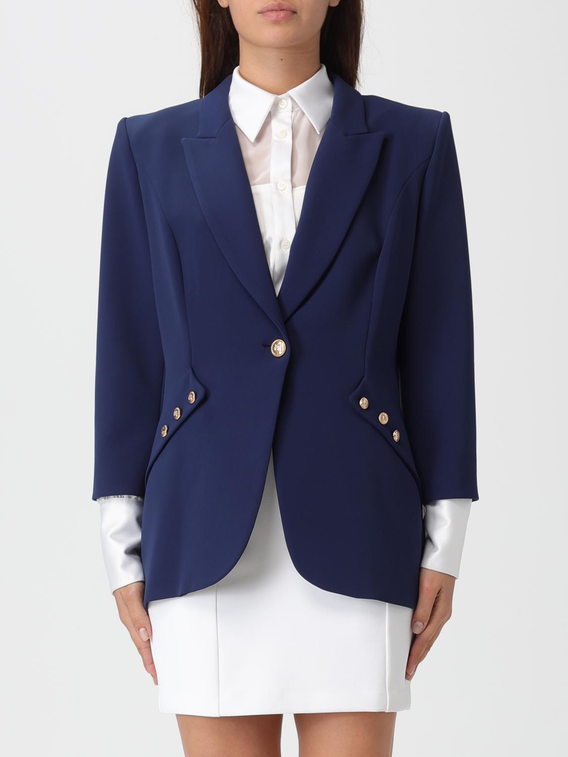 Elisabetta Franchi Jacket Woman Color Sea In Blue