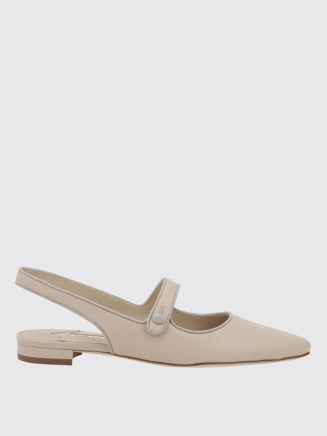 Manolo Blahnik Campariflatsli Ballerinas In Nude