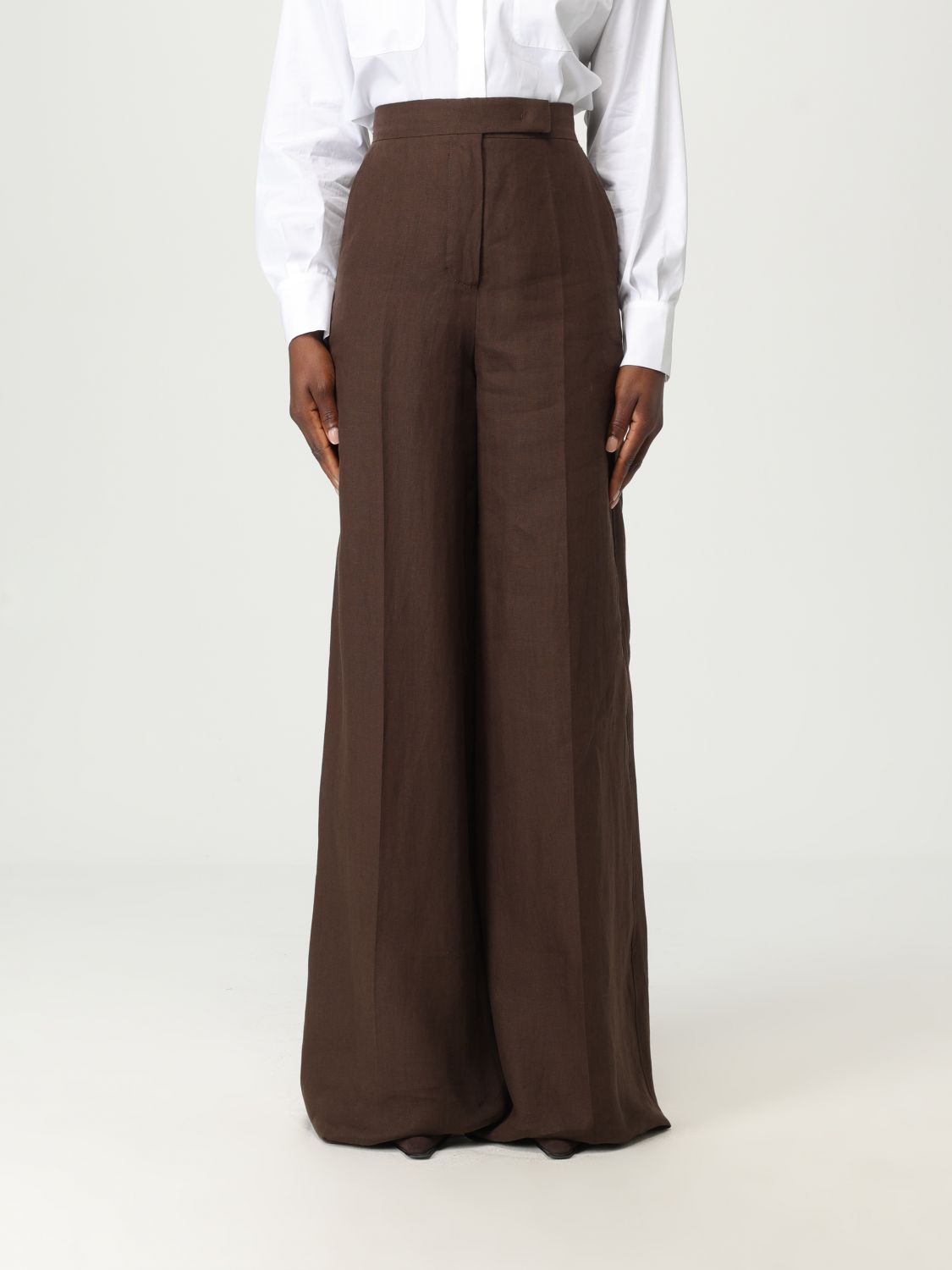 Shop Max Mara Pants Woman Color Brown