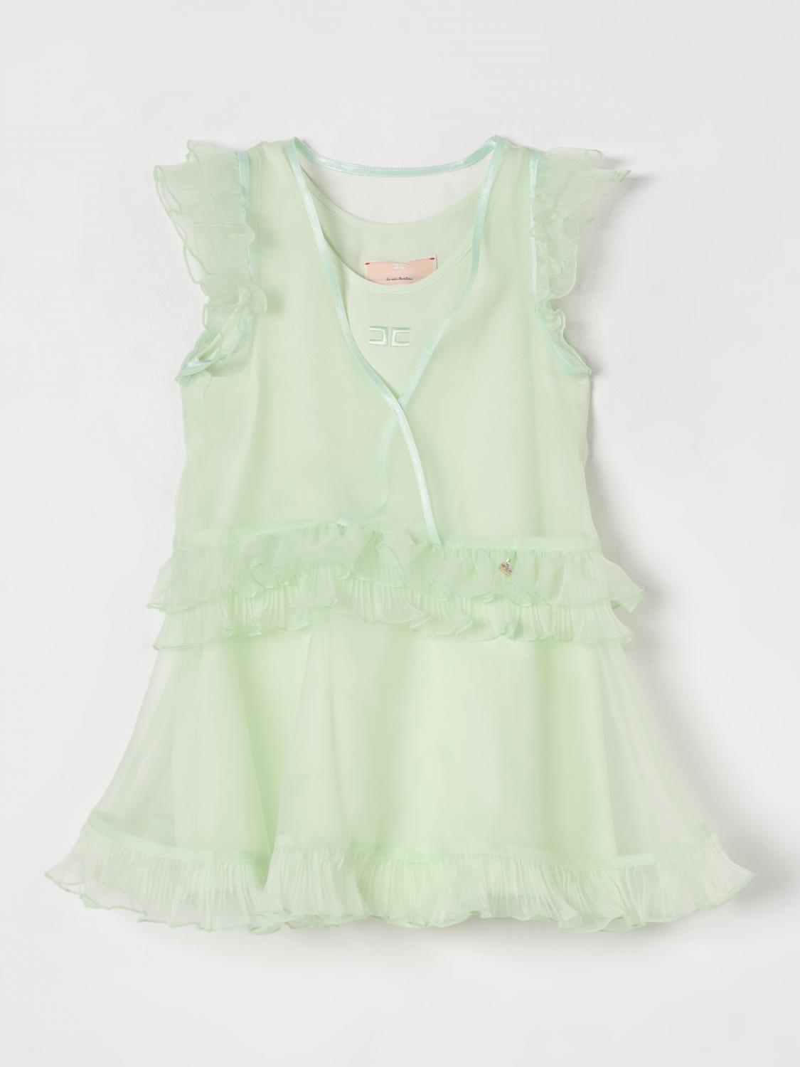 Shop Elisabetta Franchi La Mia Bambina Dress Kids Color Green In Grün