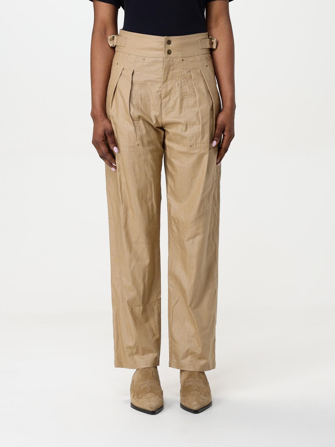 Isabel Marant Fidji Trousers Adjustable Waistband In Beige