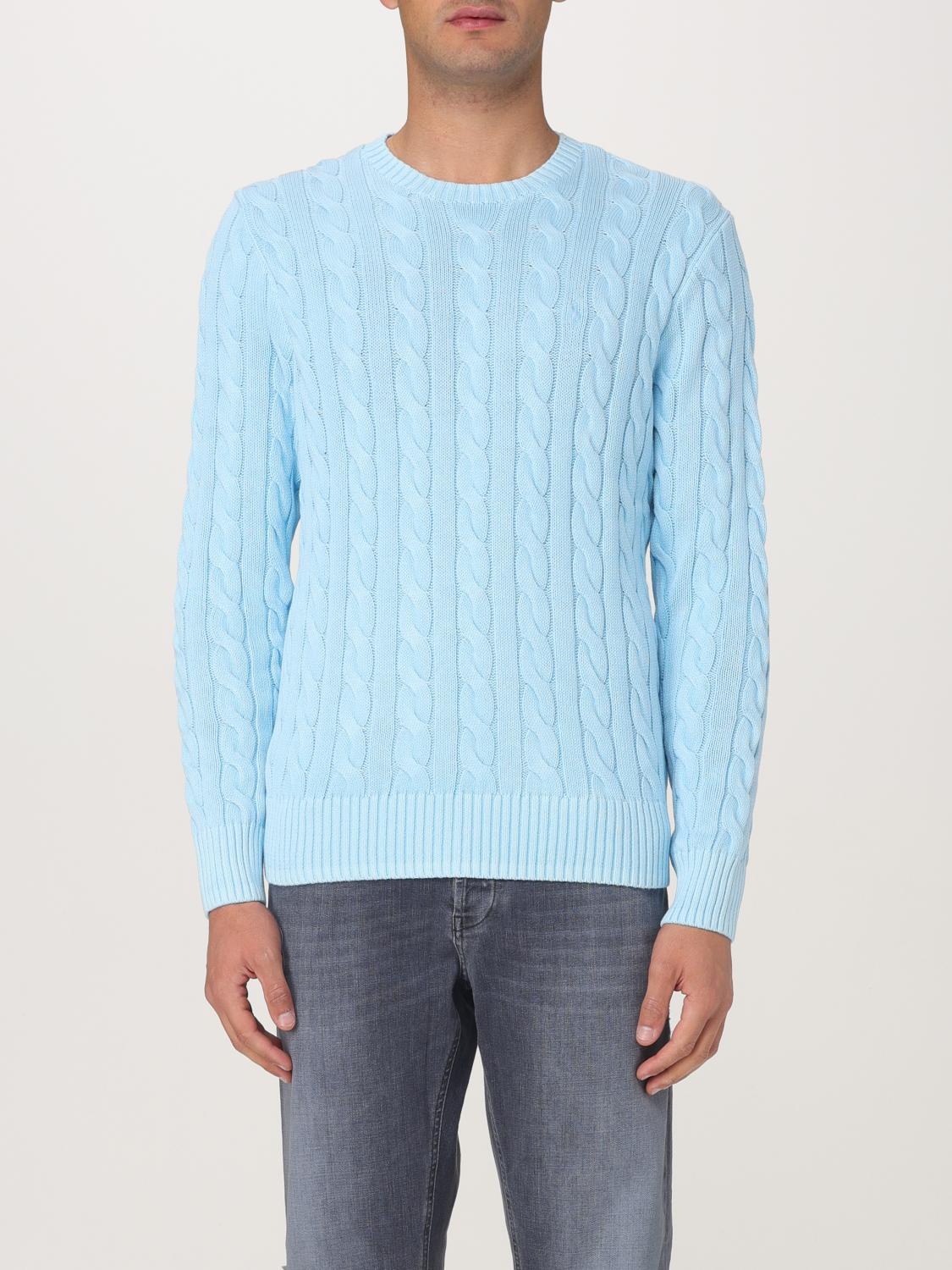 Polo Ralph Lauren Cable-knit Cotton Sweater With Pony Embroidery In Blue