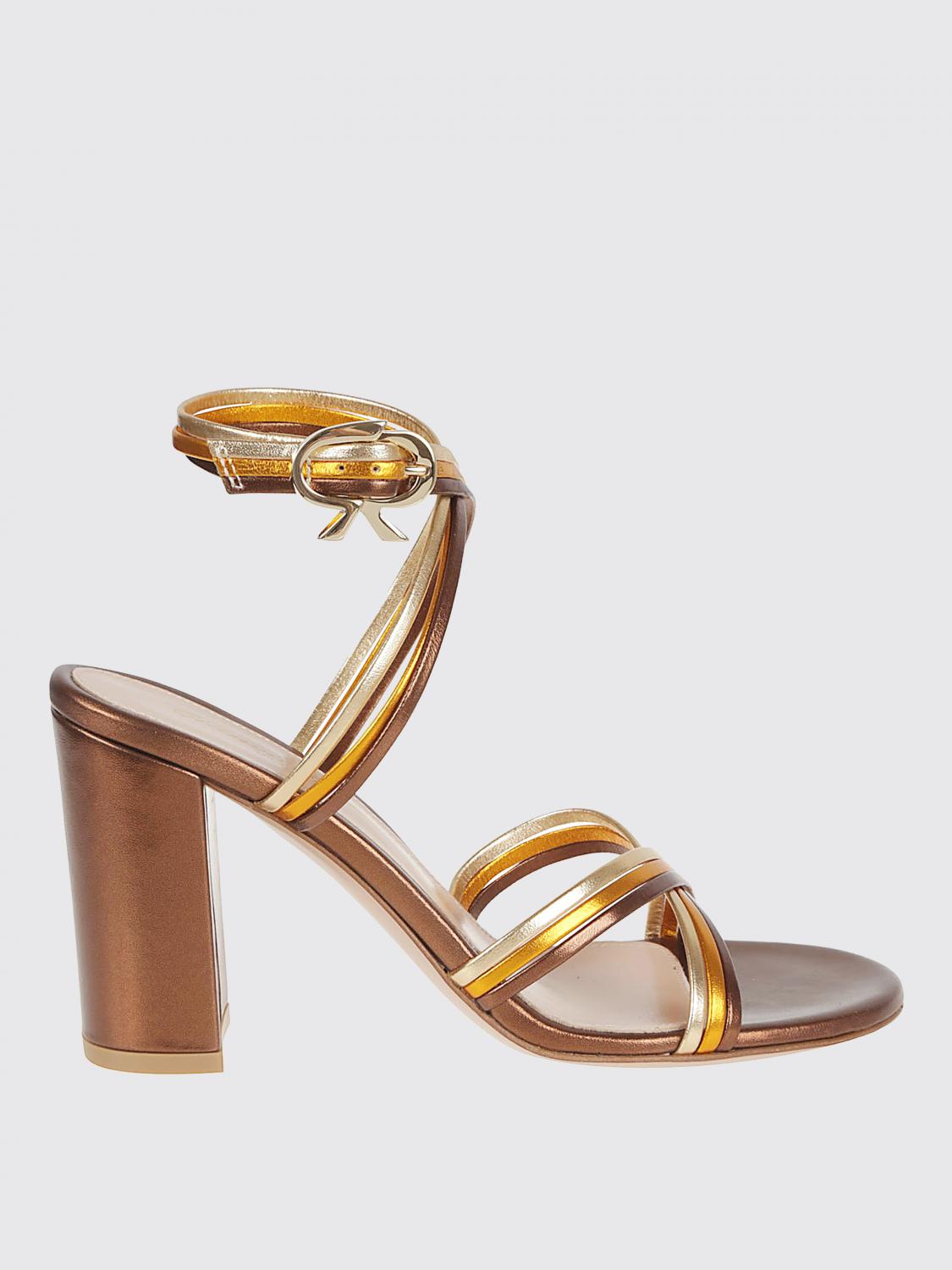 Gianvito Rossi Nappa Silk Sandal In Gold